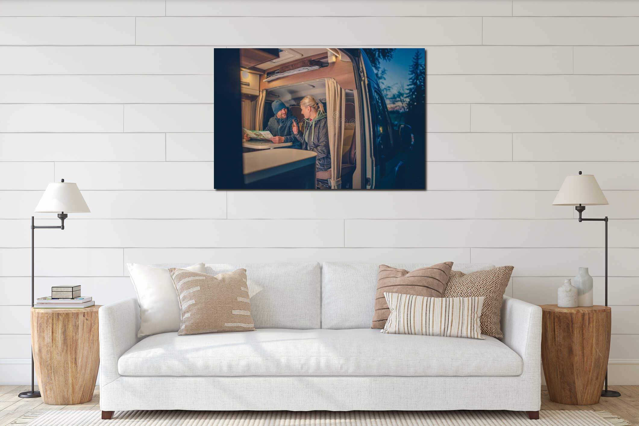 Canvas hanging interior mockup