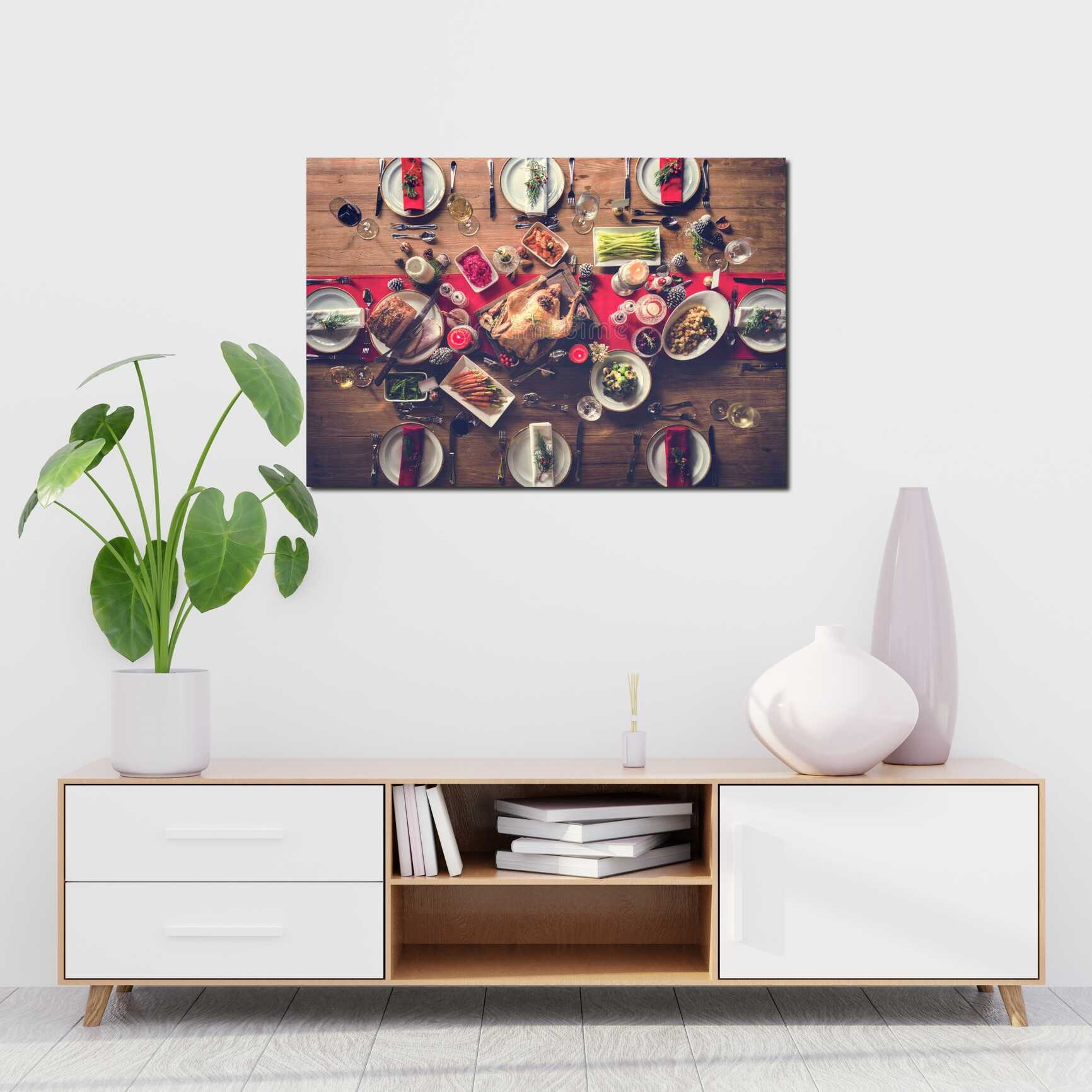 Canvas above sofa for size context