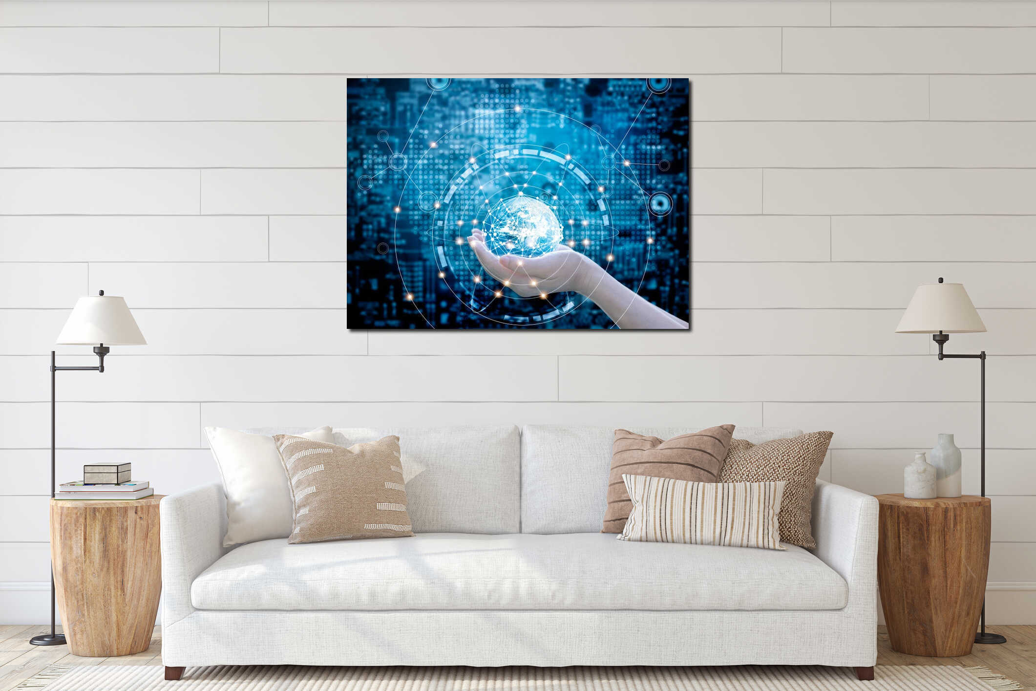 Canvas hanging interior mockup