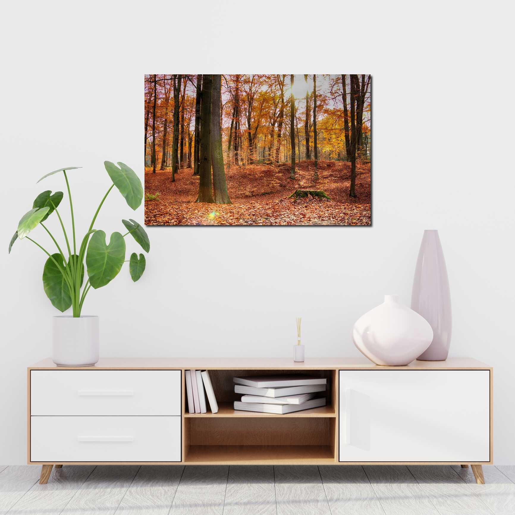 Canvas above sofa for size context