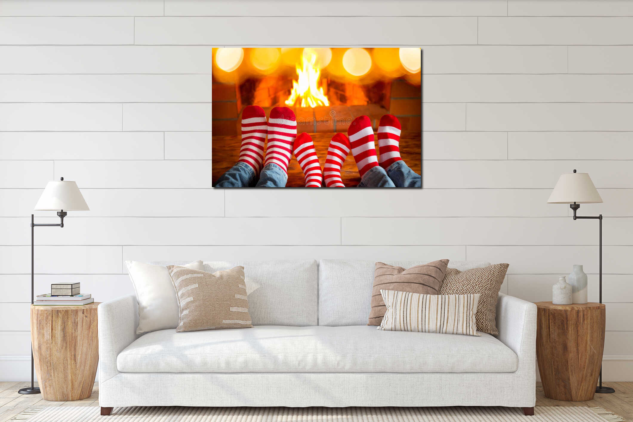 Canvas hanging interior mockup