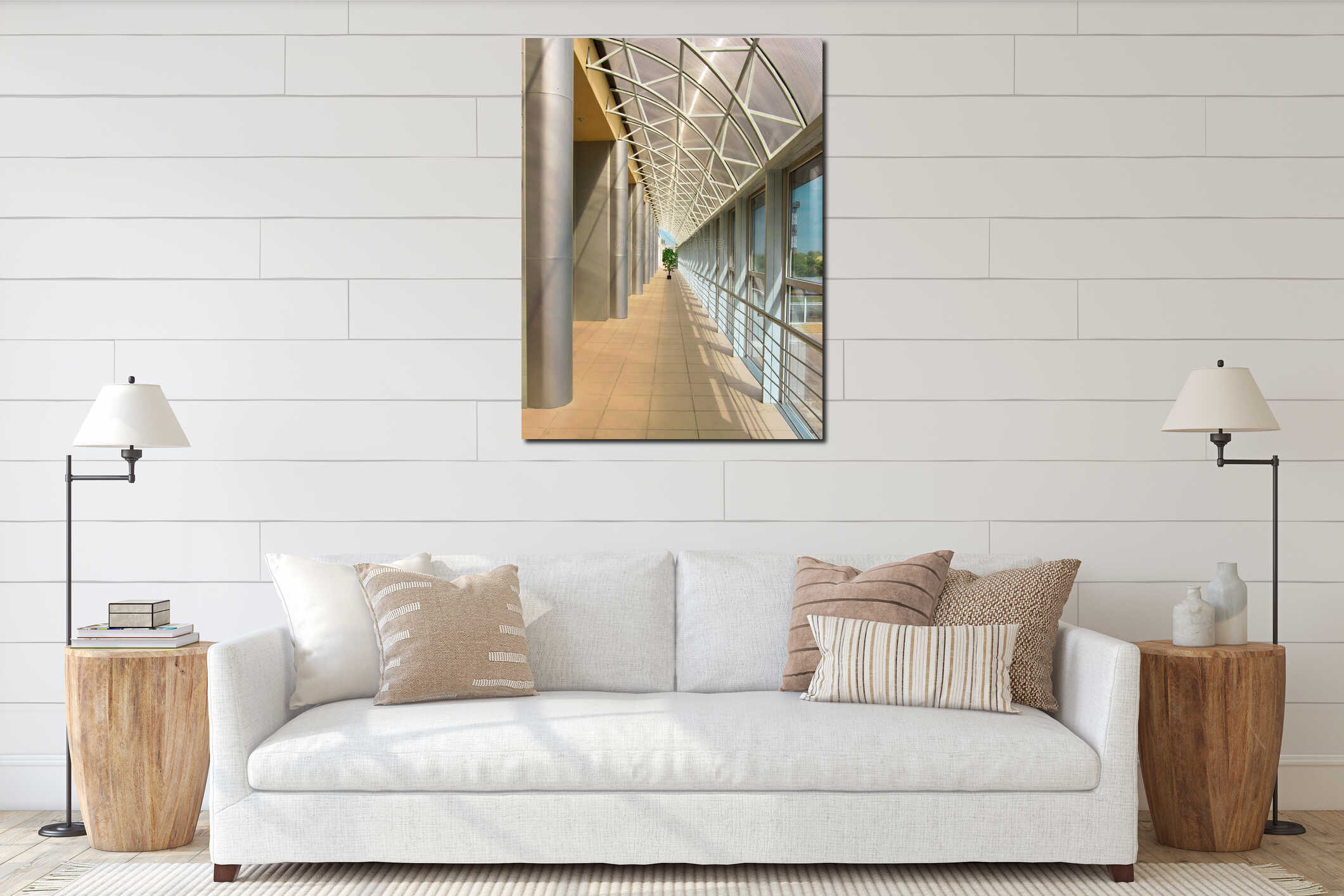 Modern framework passage interior mockup