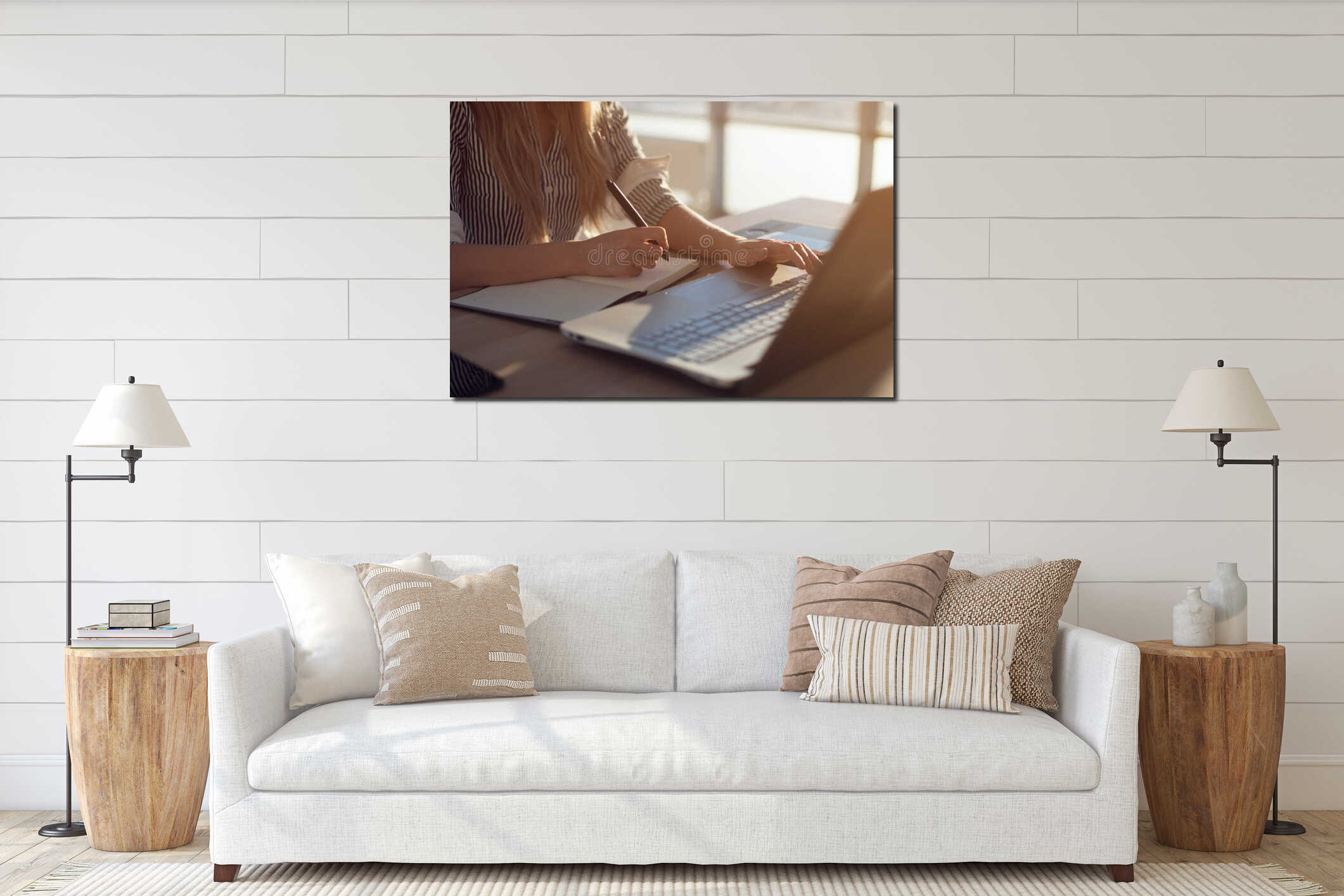 Canvas hanging interior mockup