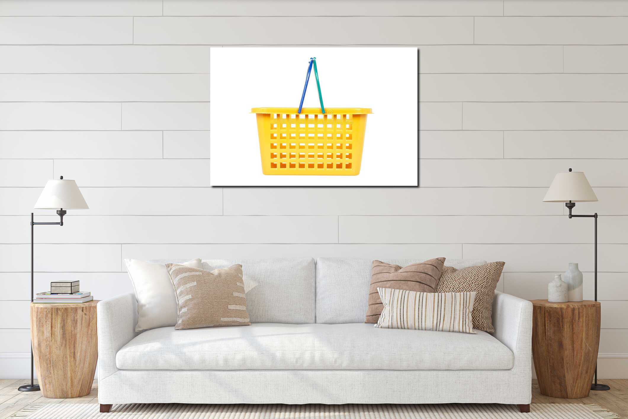 Empty shopping basket interior mockup