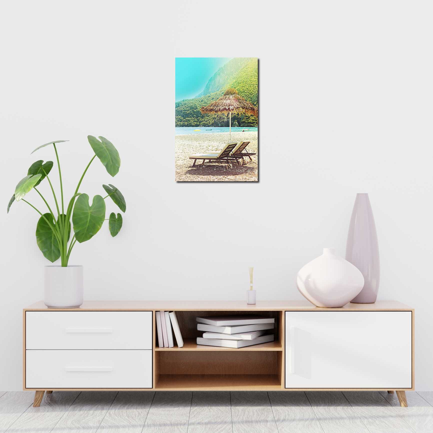 Canvas above sofa for size context