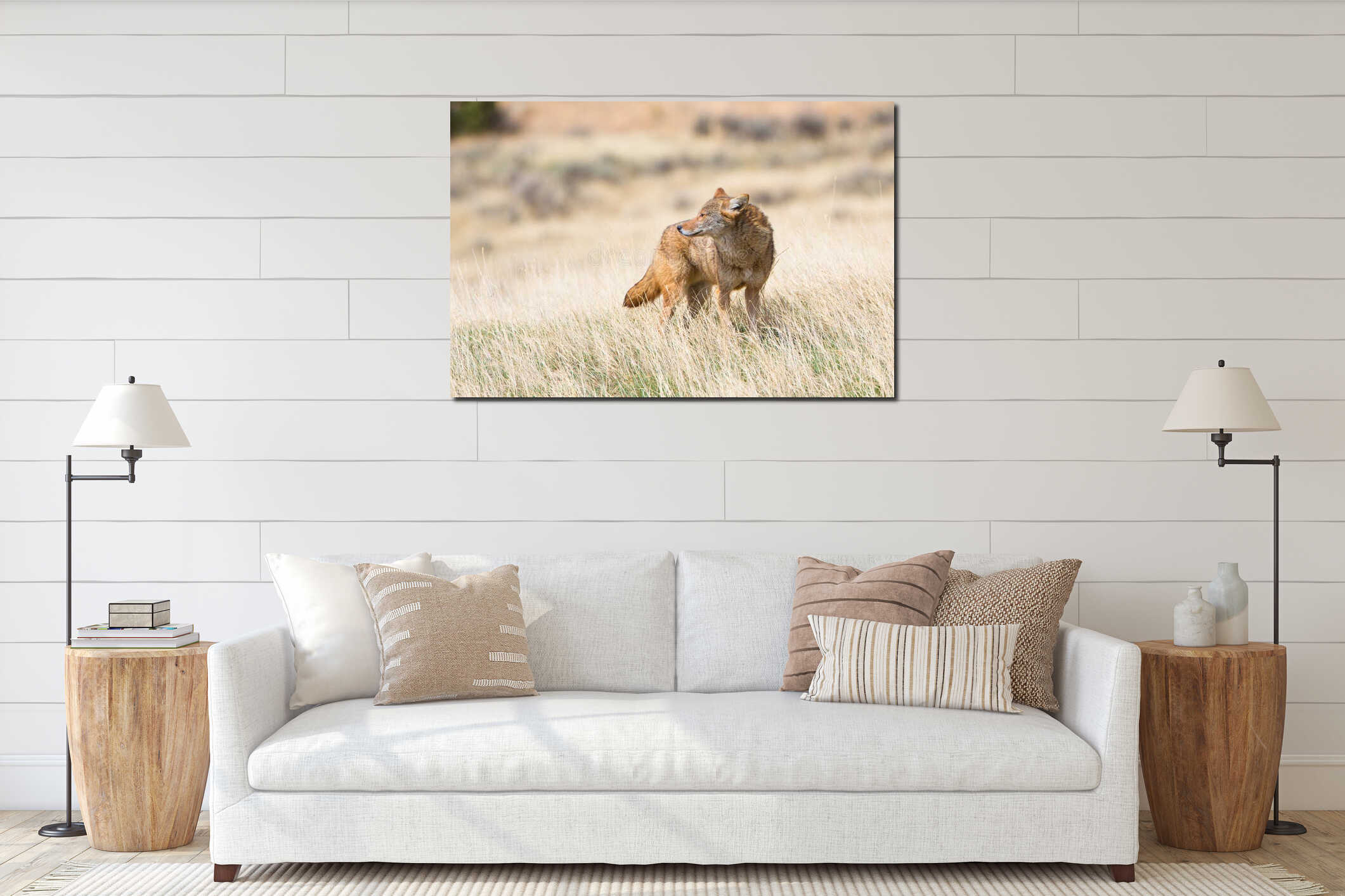 Canvas hanging interior mockup