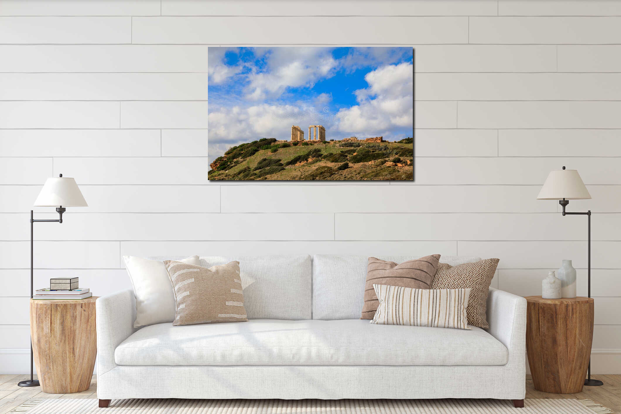 Temple of Poseidon at Cape Sounion, Attica, Greece. interior mockup