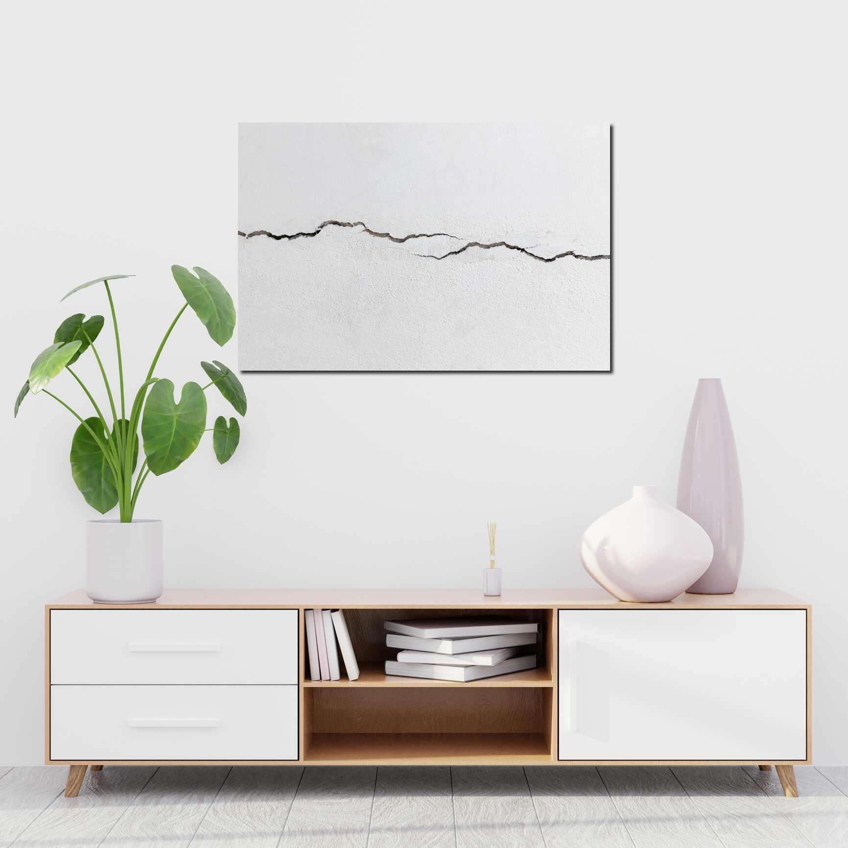 Canvas above sofa for size context