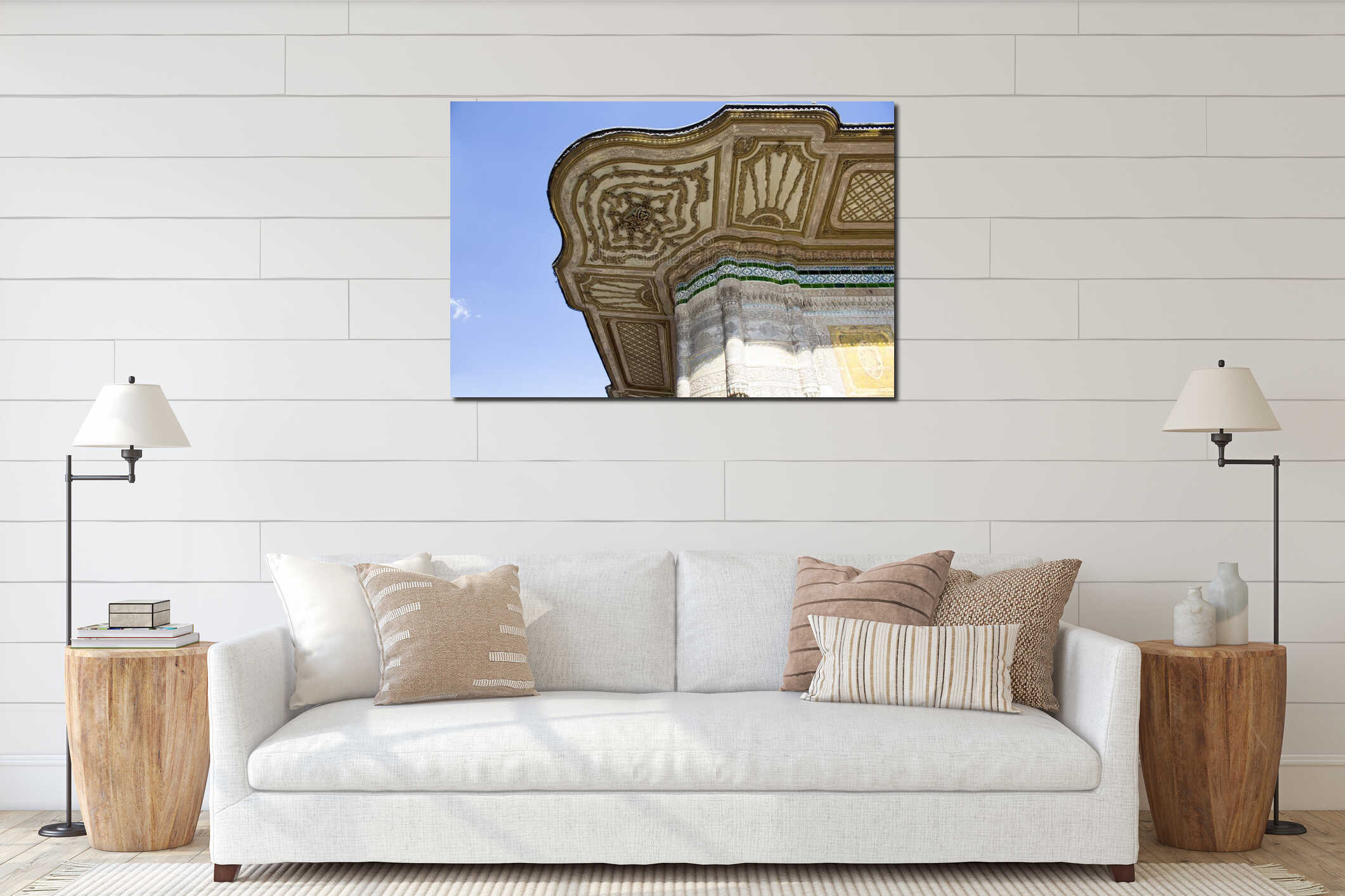 Close up view of details of Sultan Fountain of Ahmed III. interior mockup