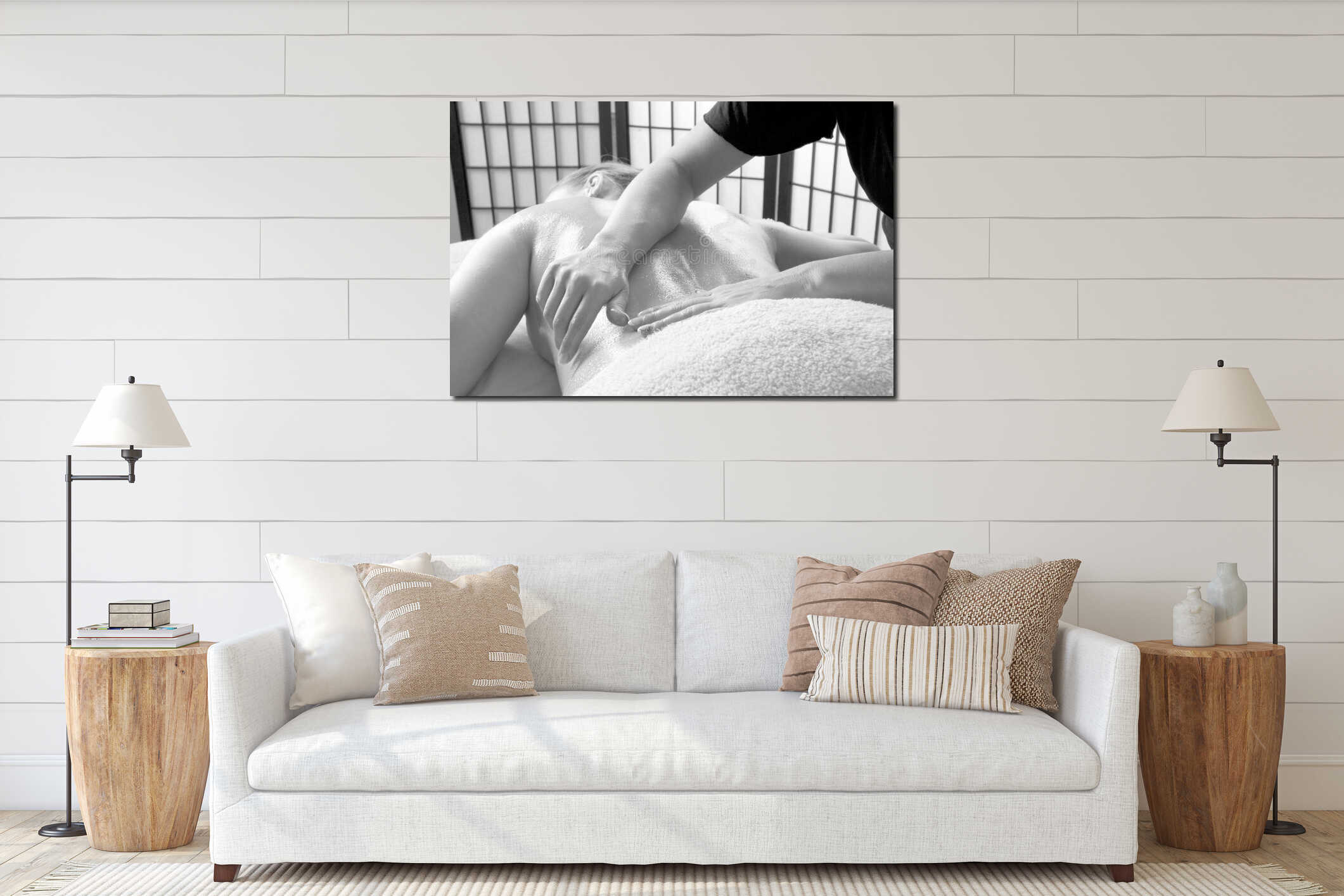Canvas hanging interior mockup