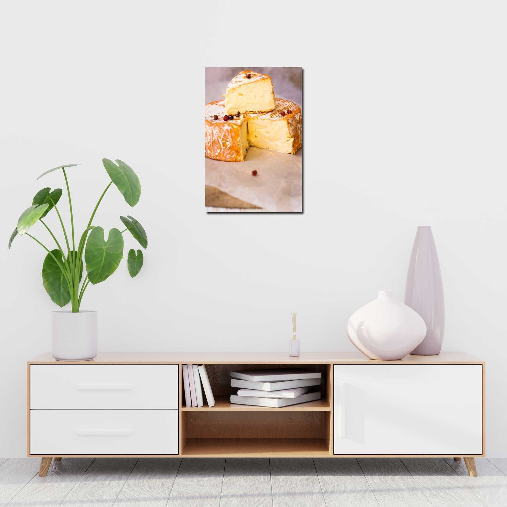 Canvas above sofa for size context