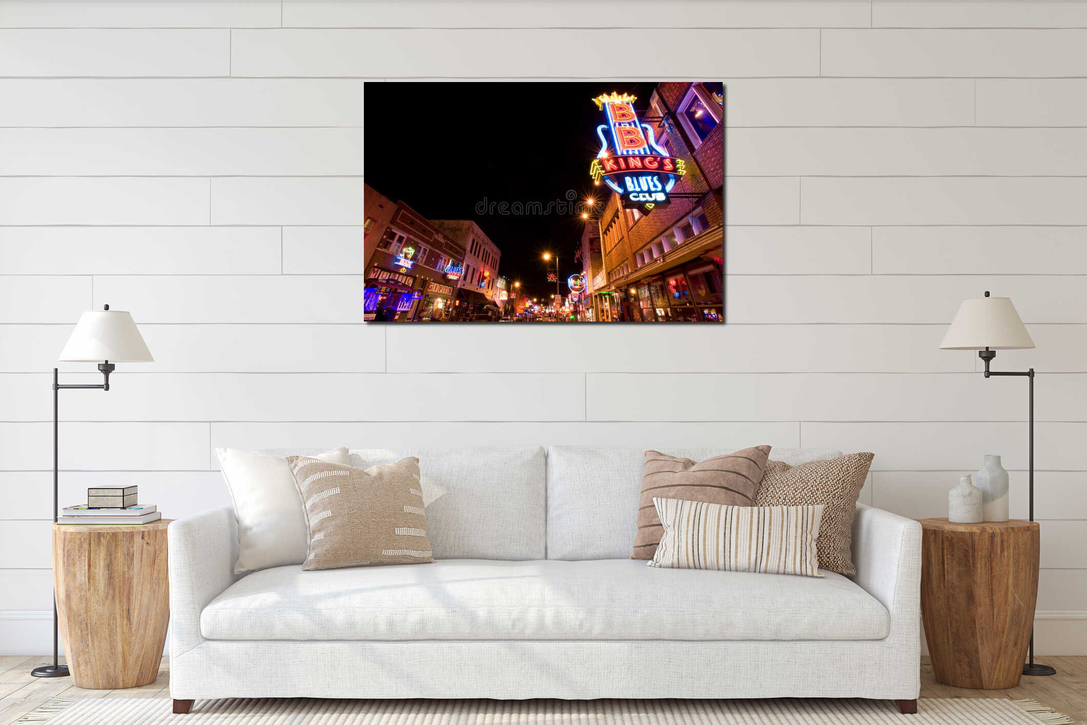 Memphis blues clubs interior mockup