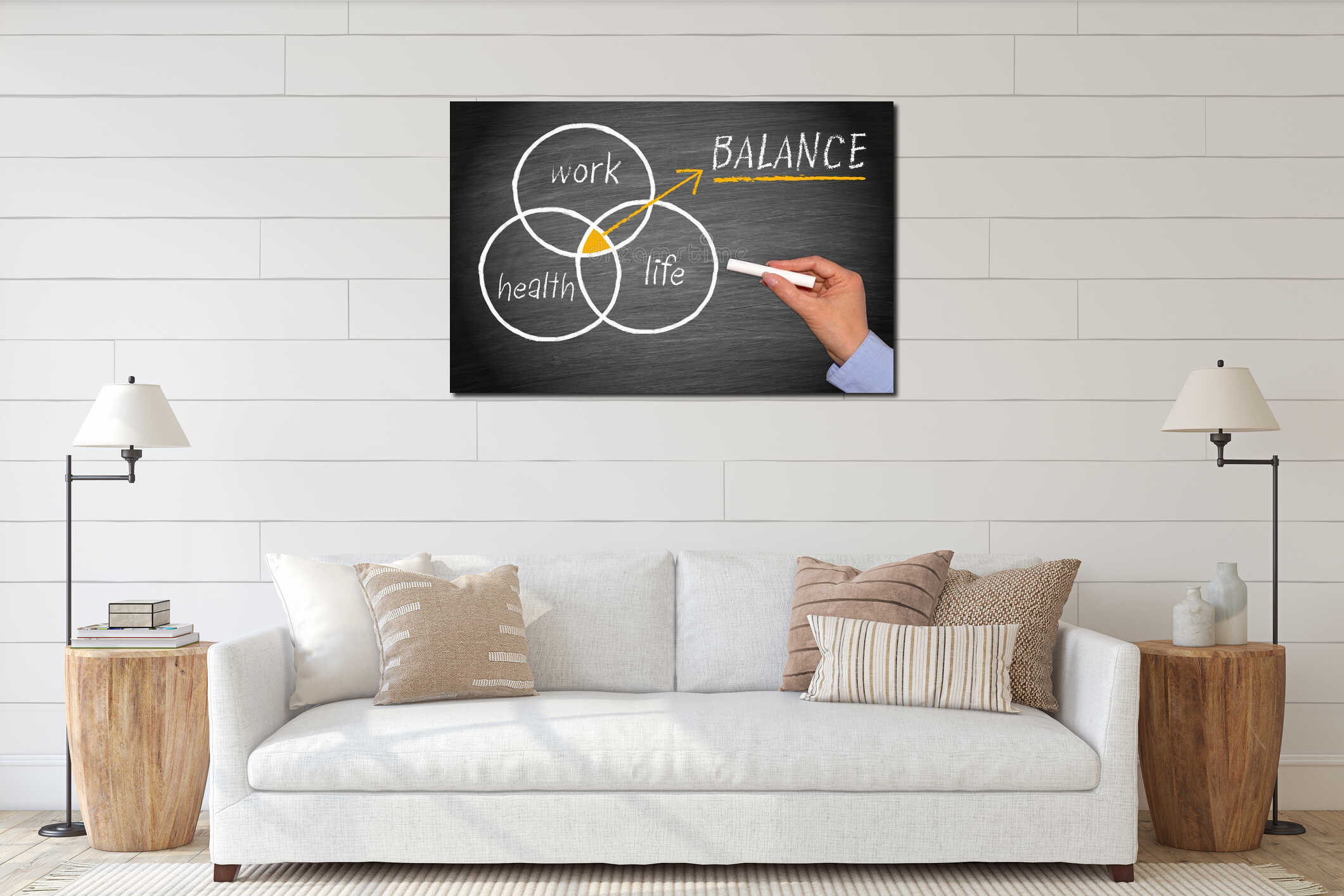 Canvas hanging interior mockup
