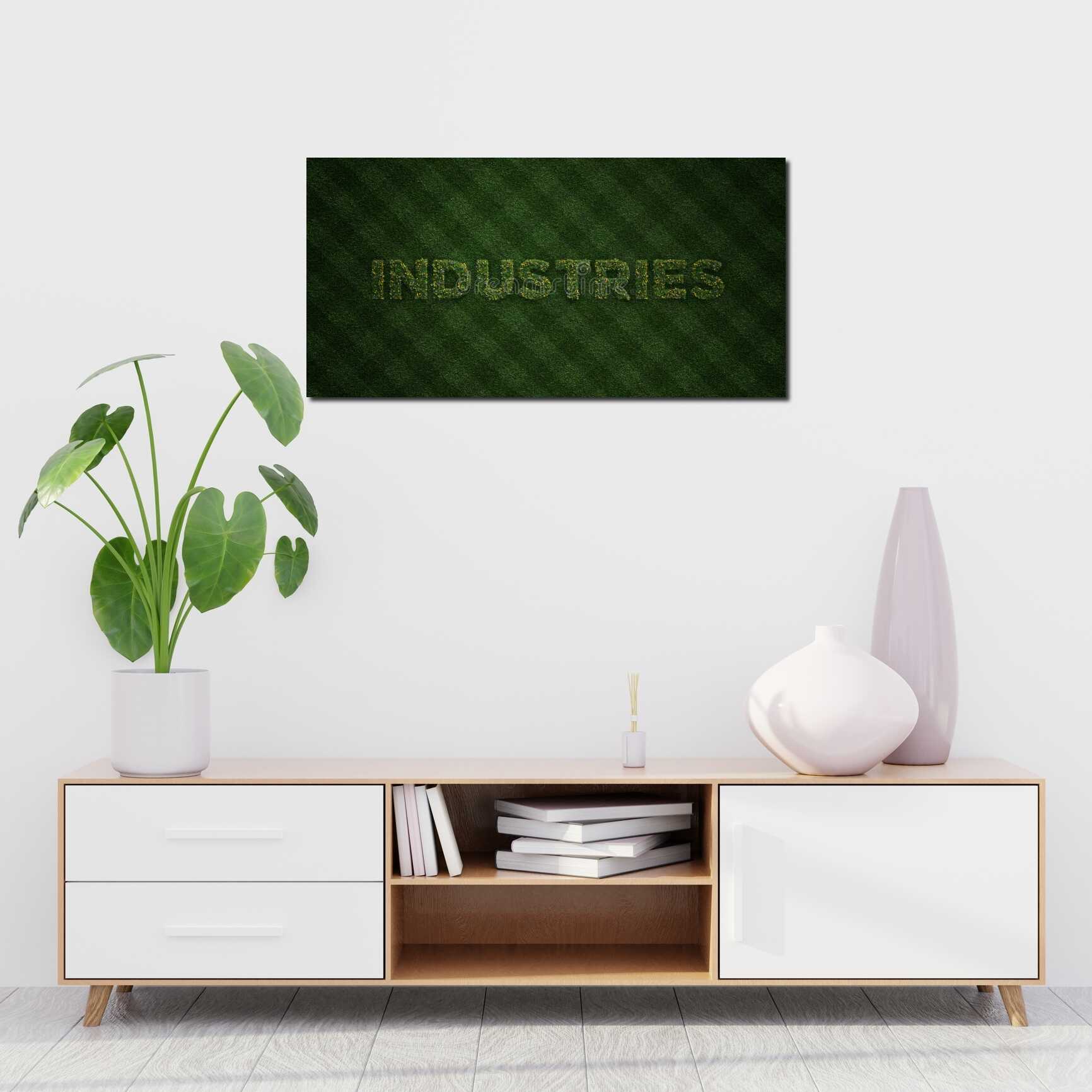 Canvas above sofa for size context