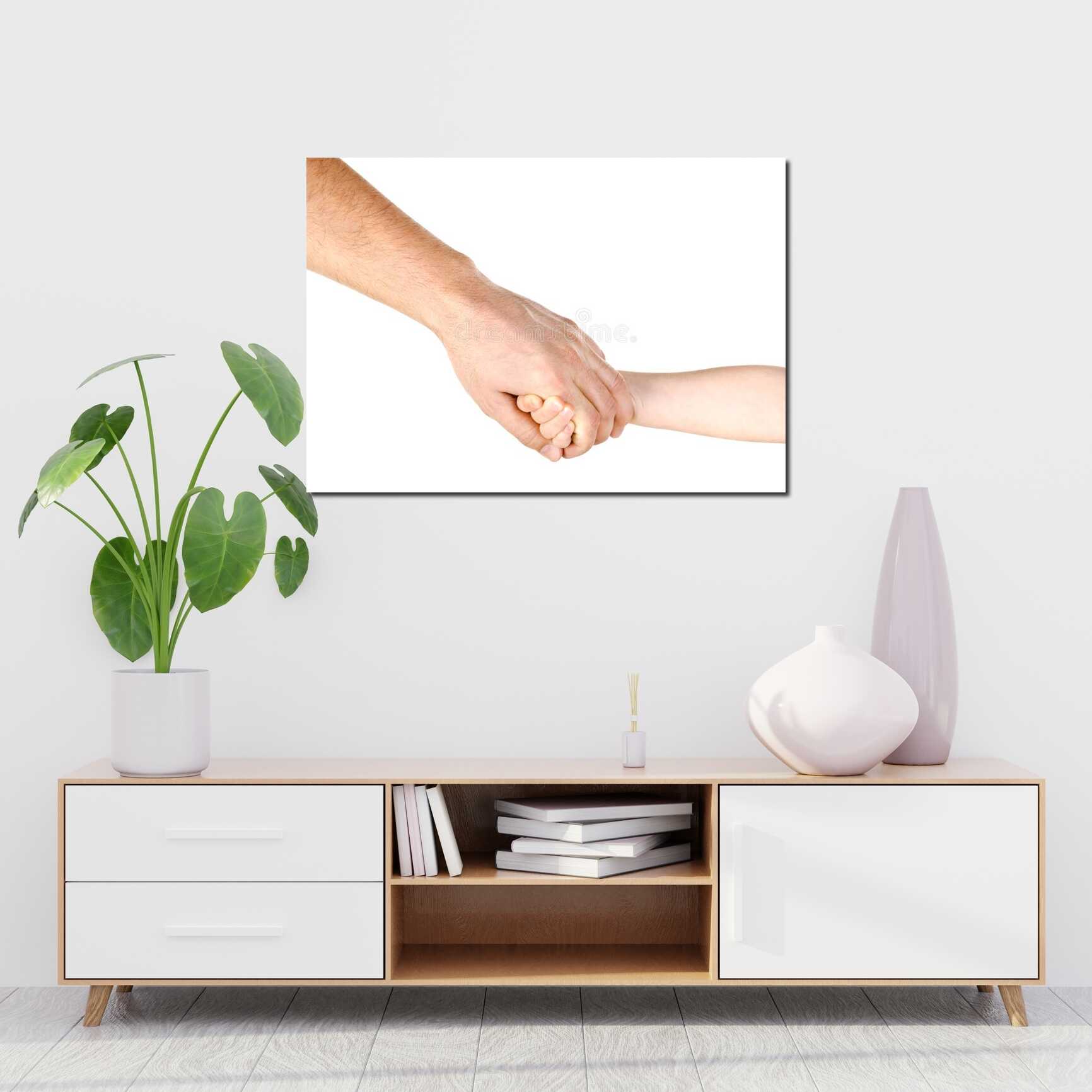 Canvas above sofa for size context