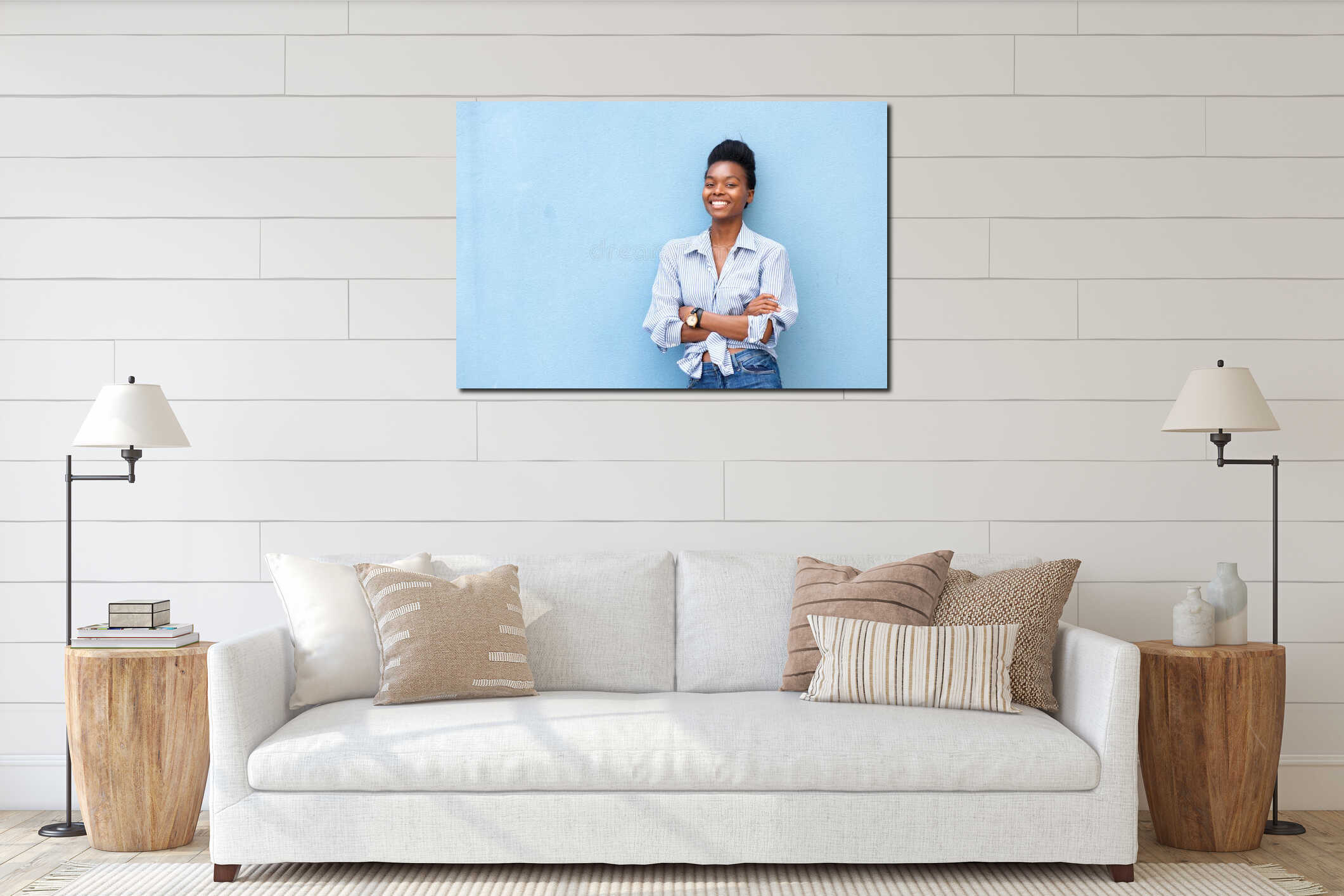 Canvas above sideboard for size context