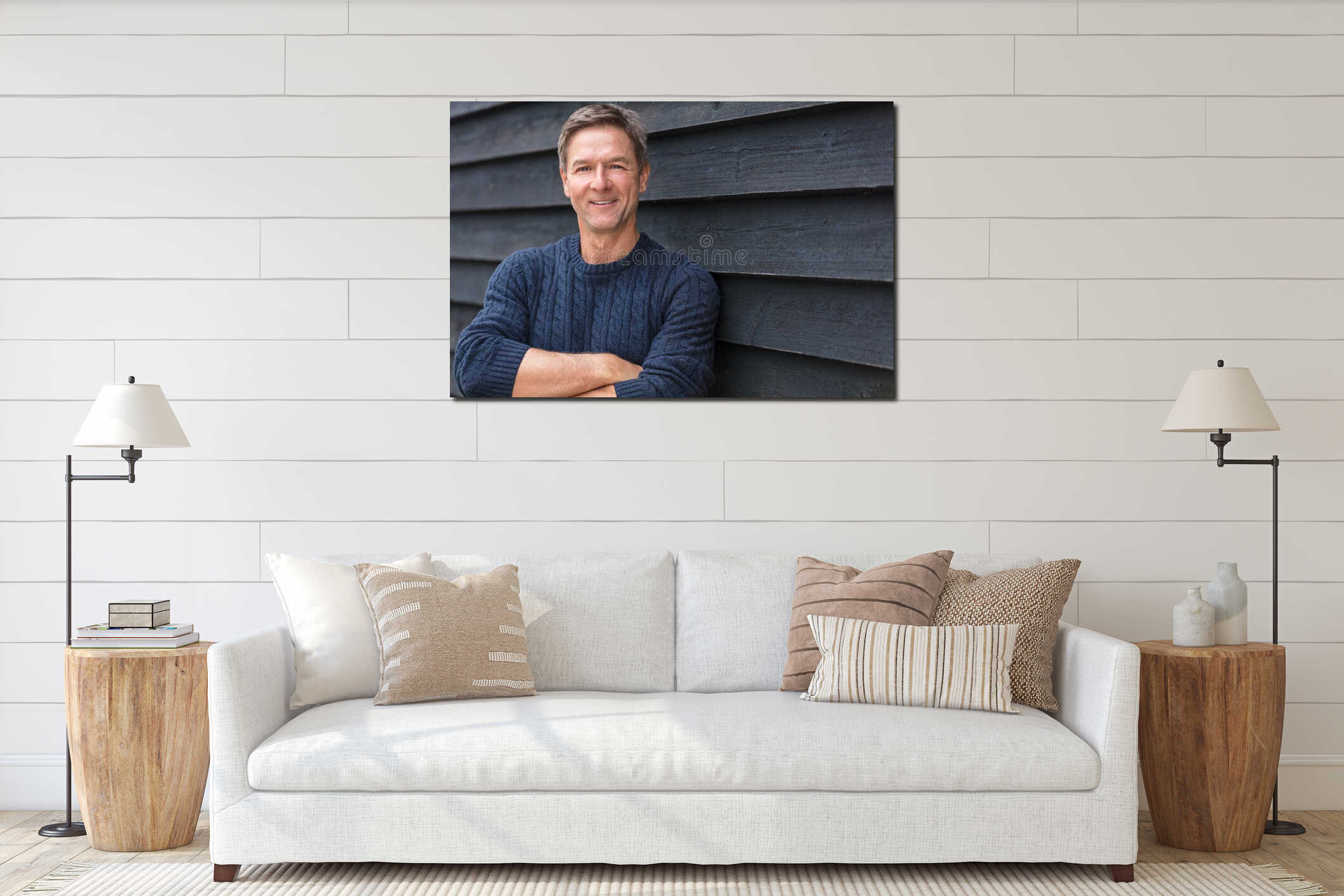 Happy Middle Aged Man Arms Folded interior mockup
