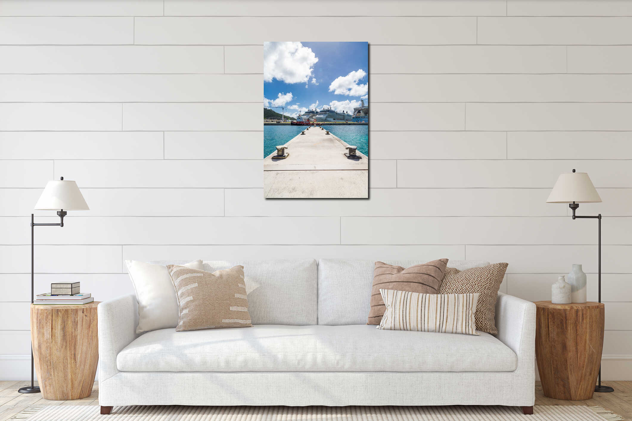 Pier Towards Two Cruise Ships interior mockup