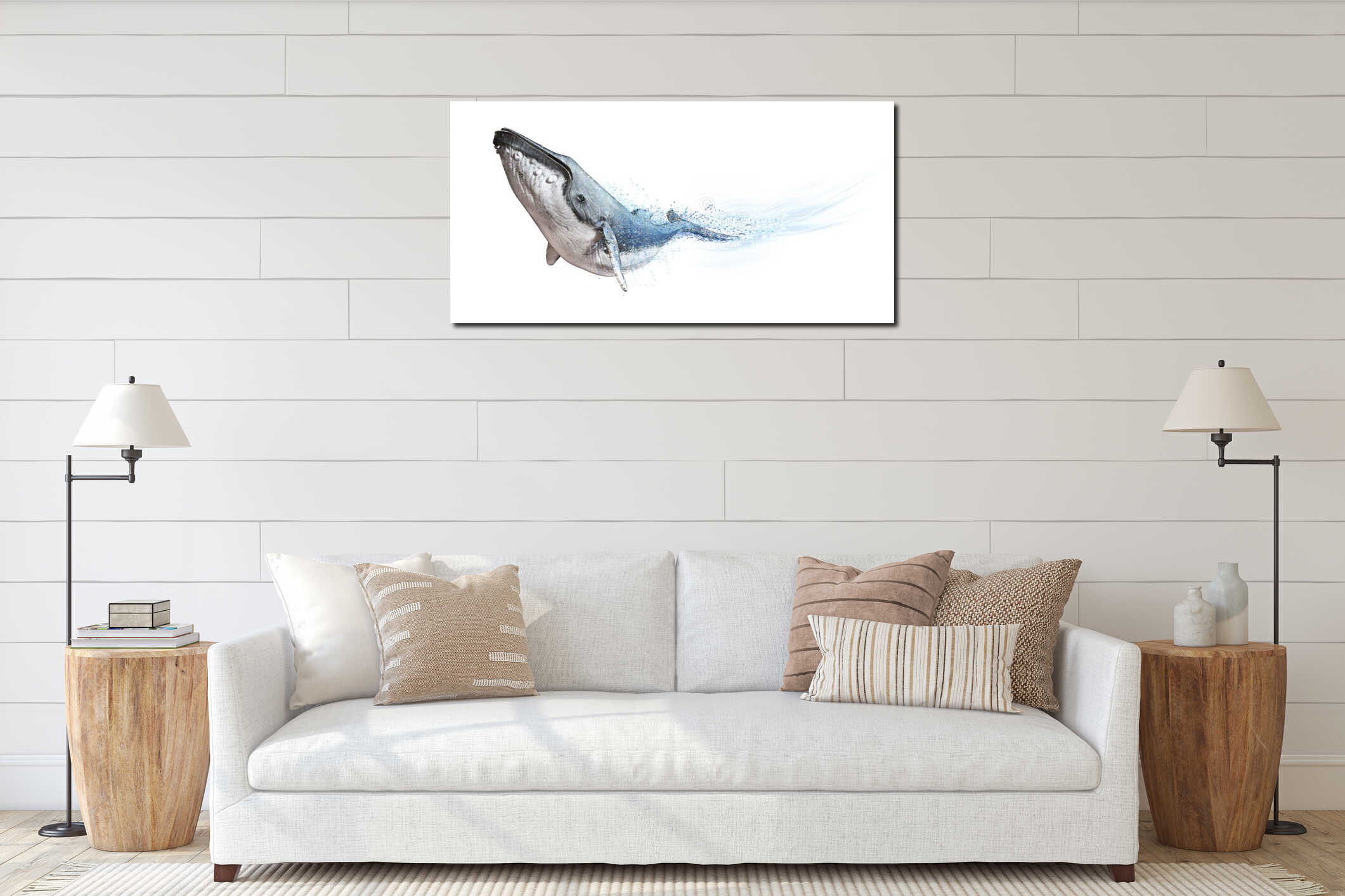 Canvas hanging interior mockup