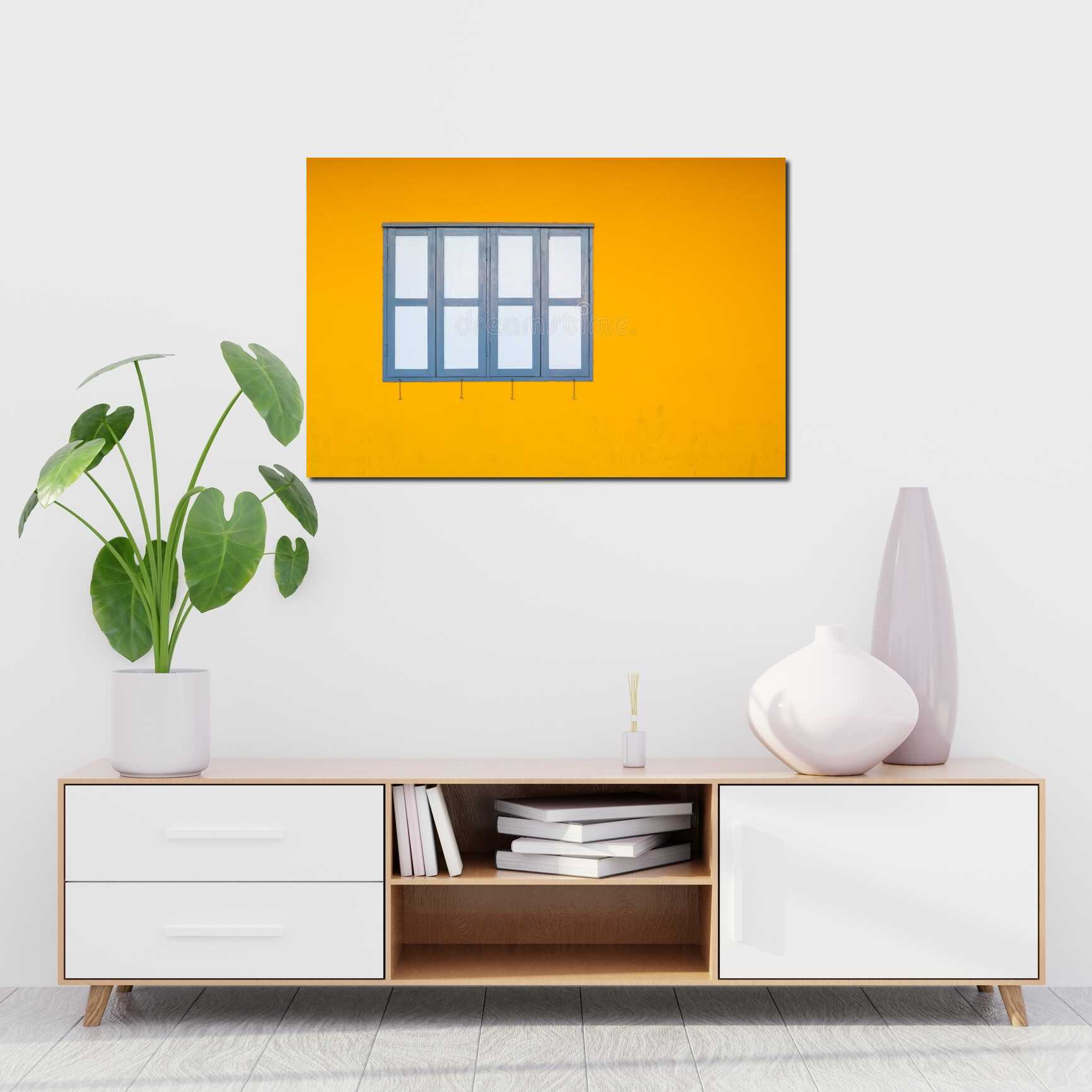 Canvas above sofa for size context