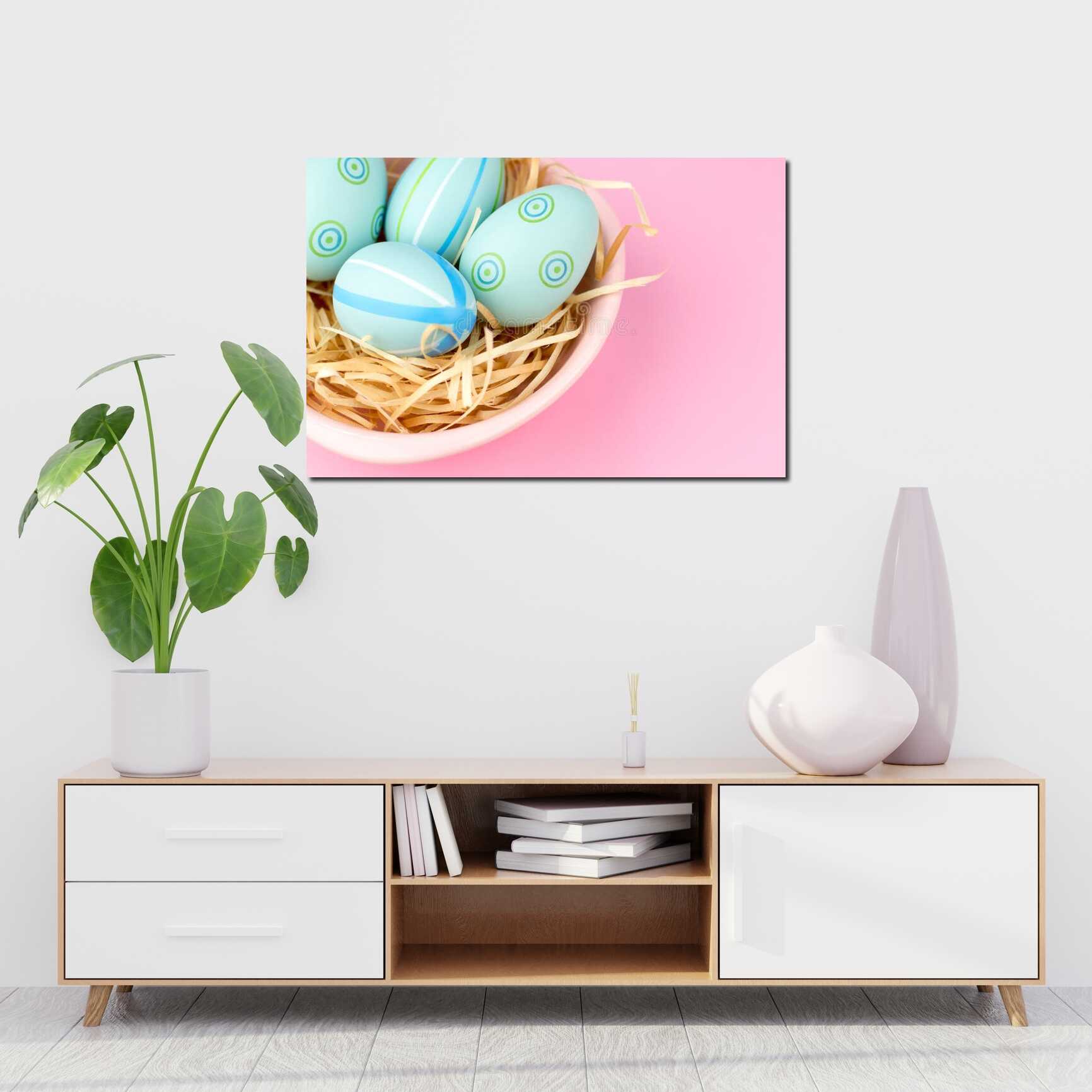 Canvas above sofa for size context