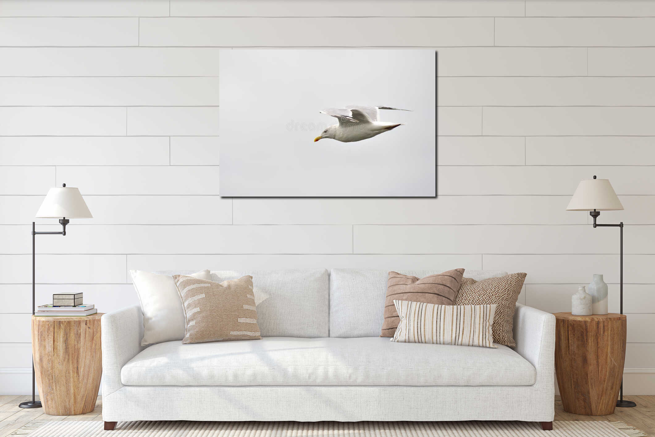 Seagull Gliding down interior mockup