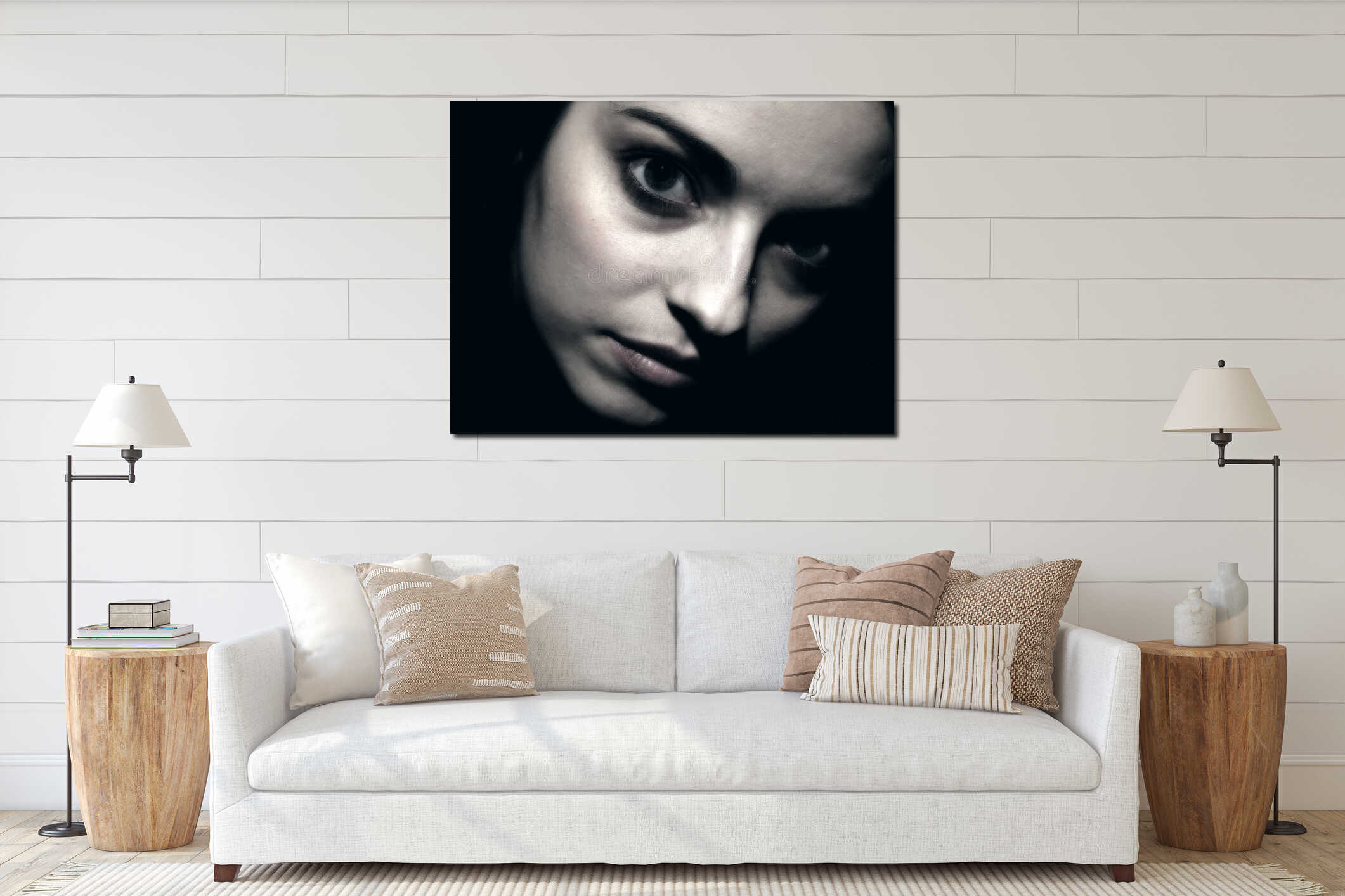 Canvas hanging interior mockup