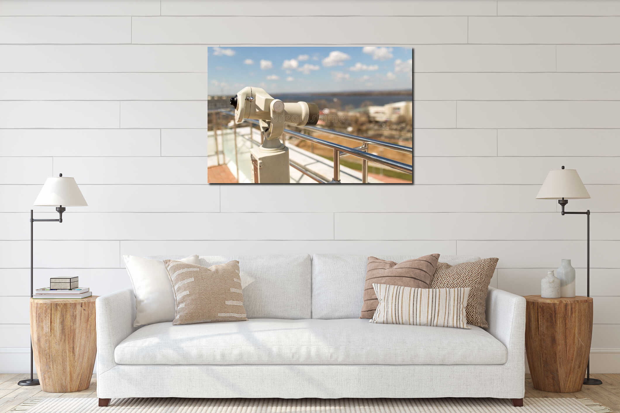 Stationary observation binoculars interior mockup