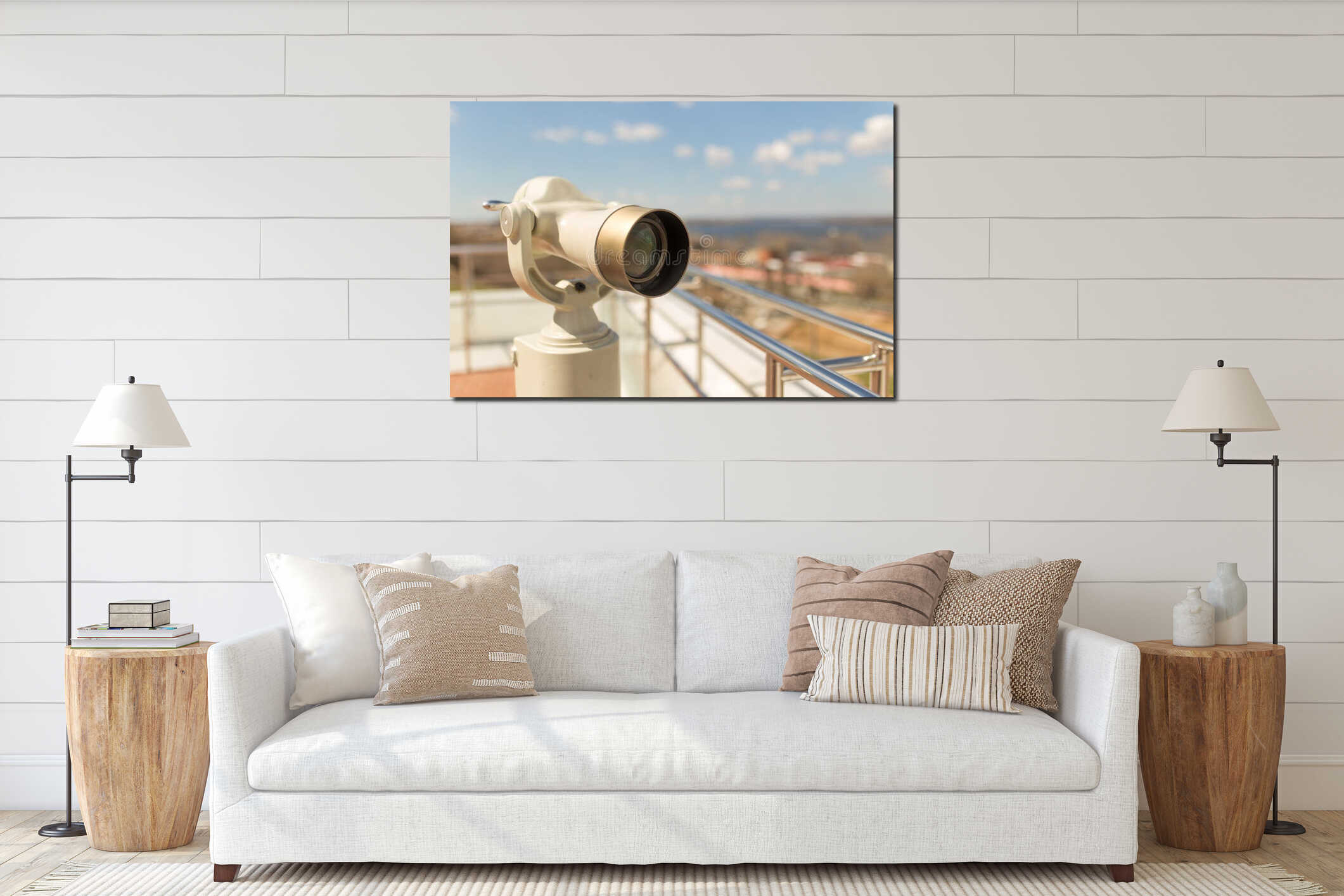 Stationary observation binoculars interior mockup