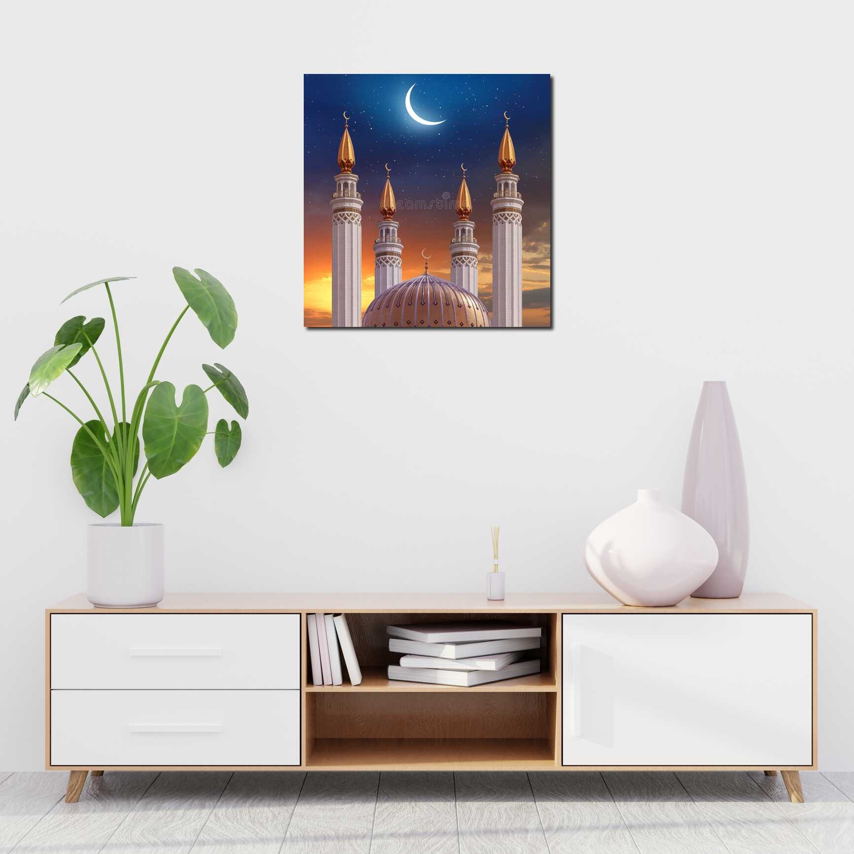 Canvas above sofa for size context