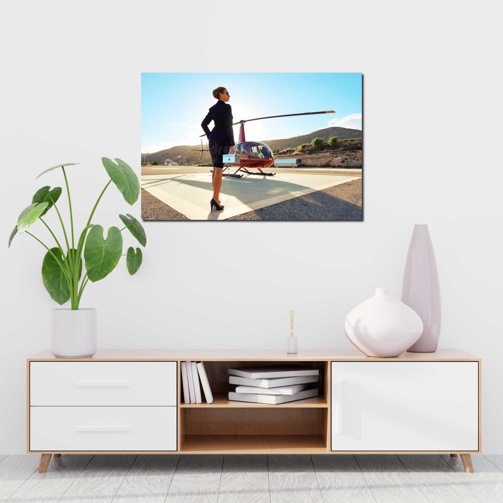 Canvas above sofa for size context