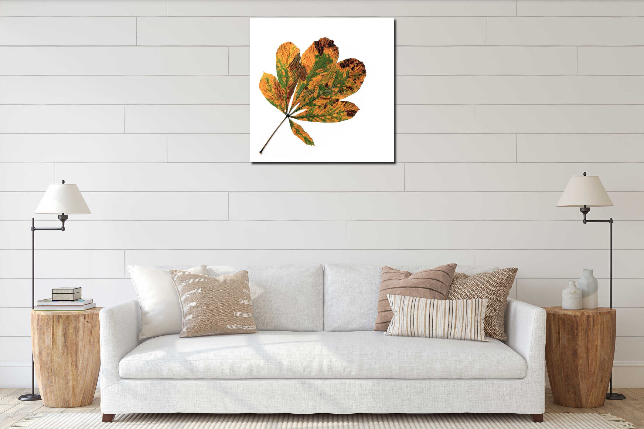 Horse Chestnut Leaf in Autumn interior mockup