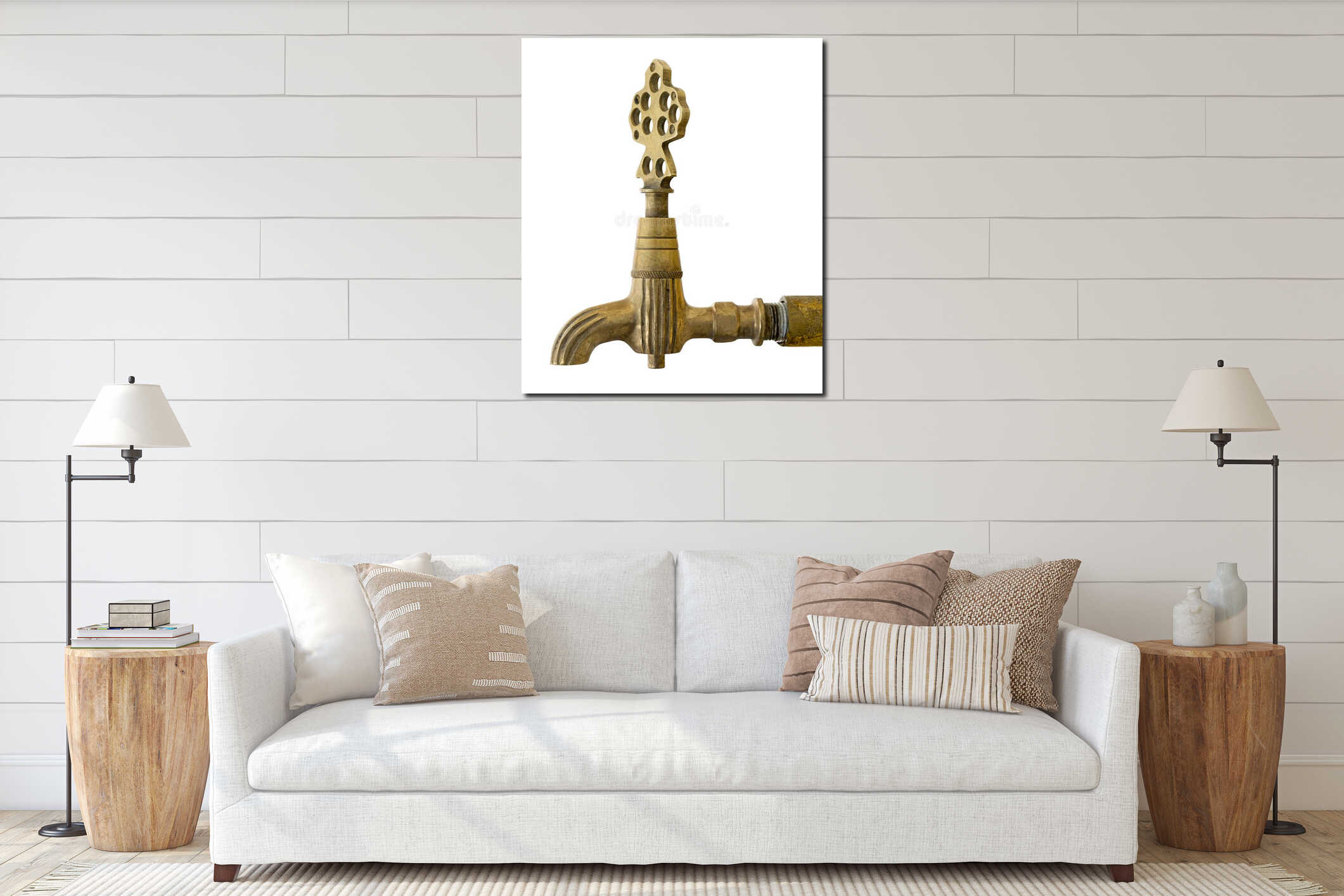 Turkish Ottoman style antique ablution tap interior mockup