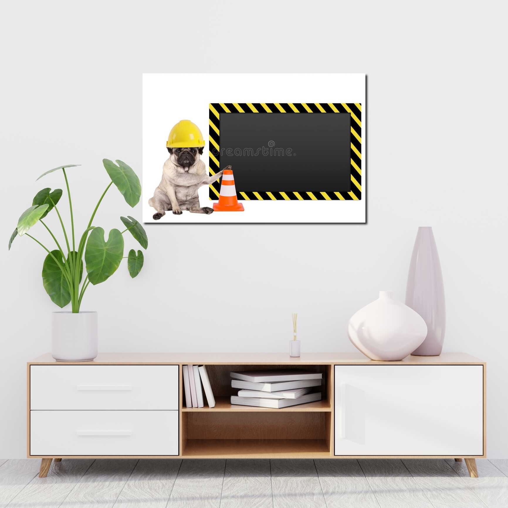 Canvas above sofa for size context