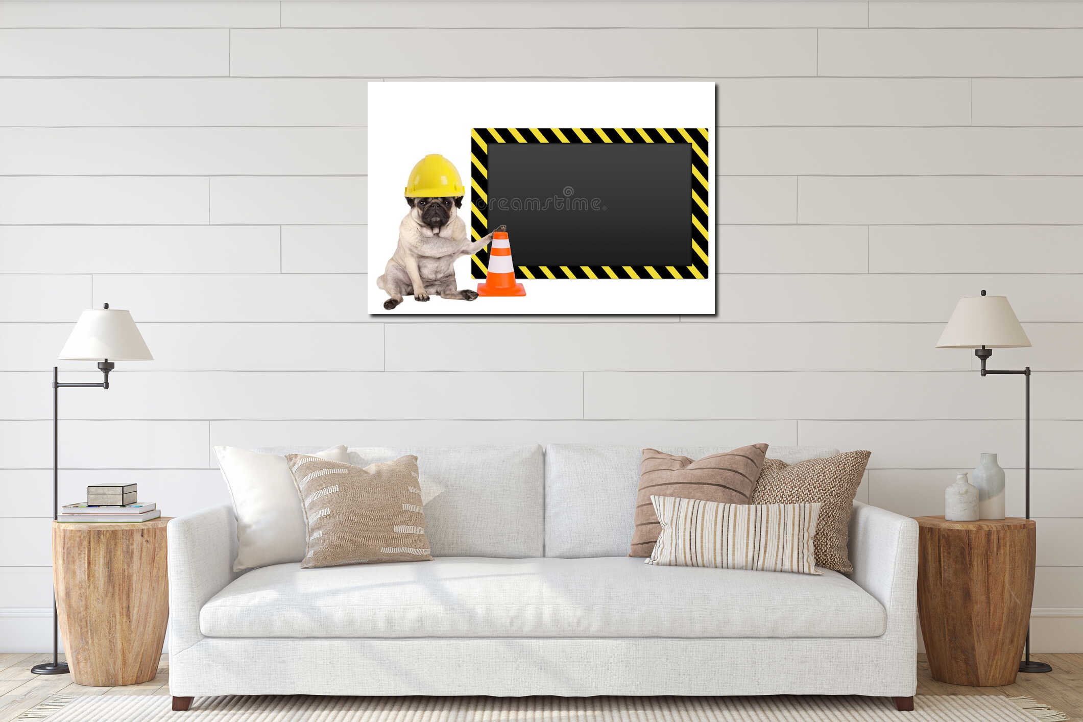 Canvas above sideboard for size context