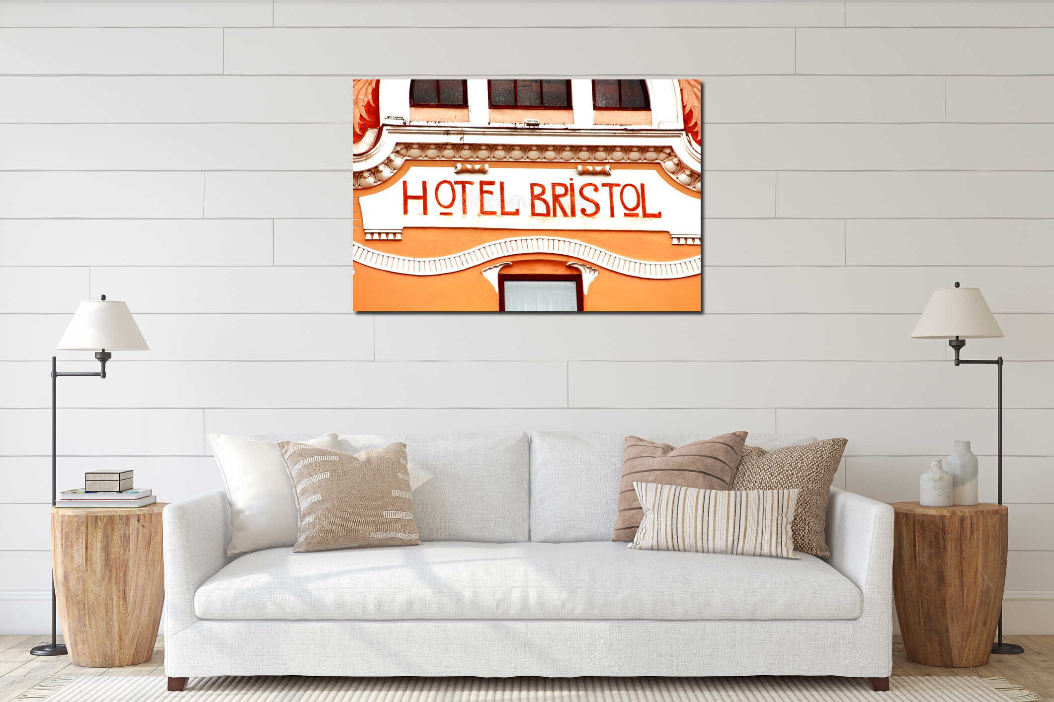 The view of part of the former Hotel Bristol, Chernivtsi, Ukraine interior mockup