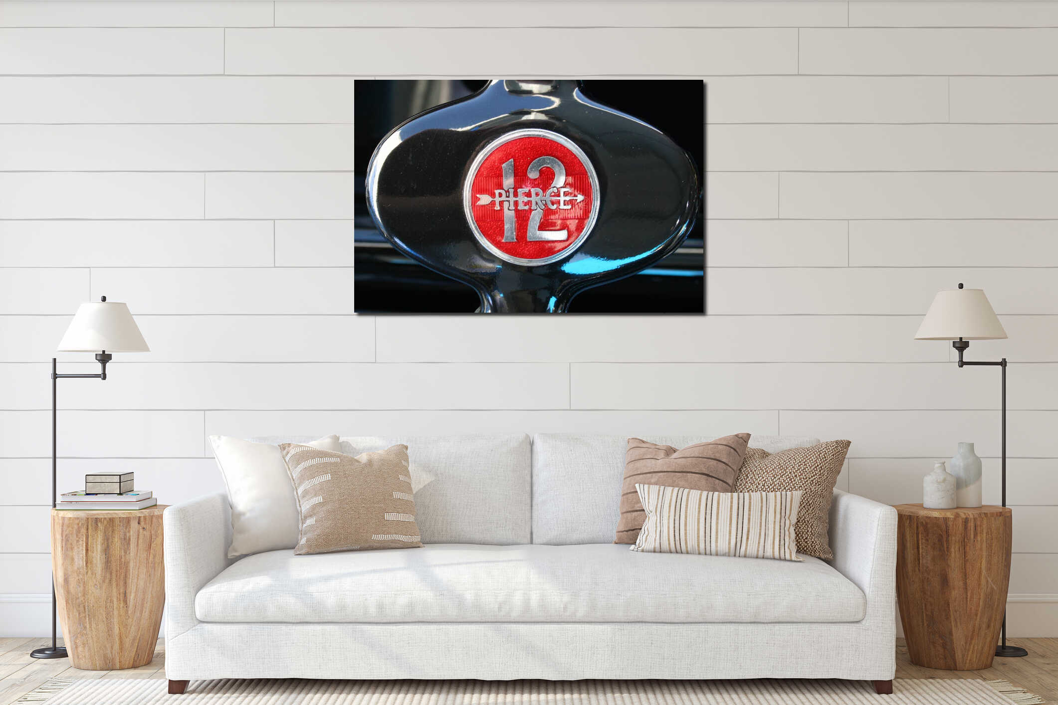 Pierce Arrow 12 Classic Chrome Art-Deco Badge interior mockup