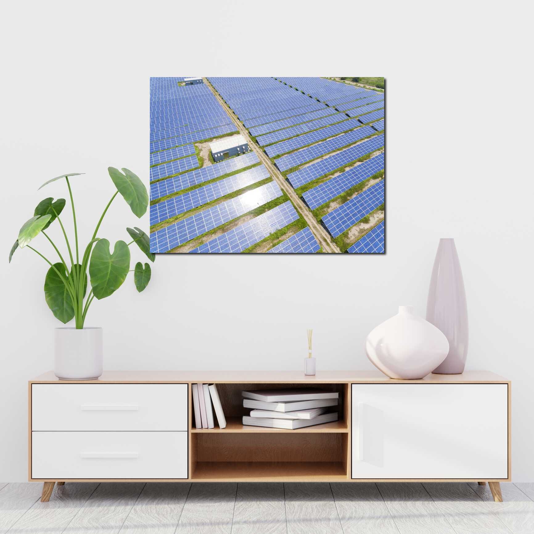 Canvas above sofa for size context