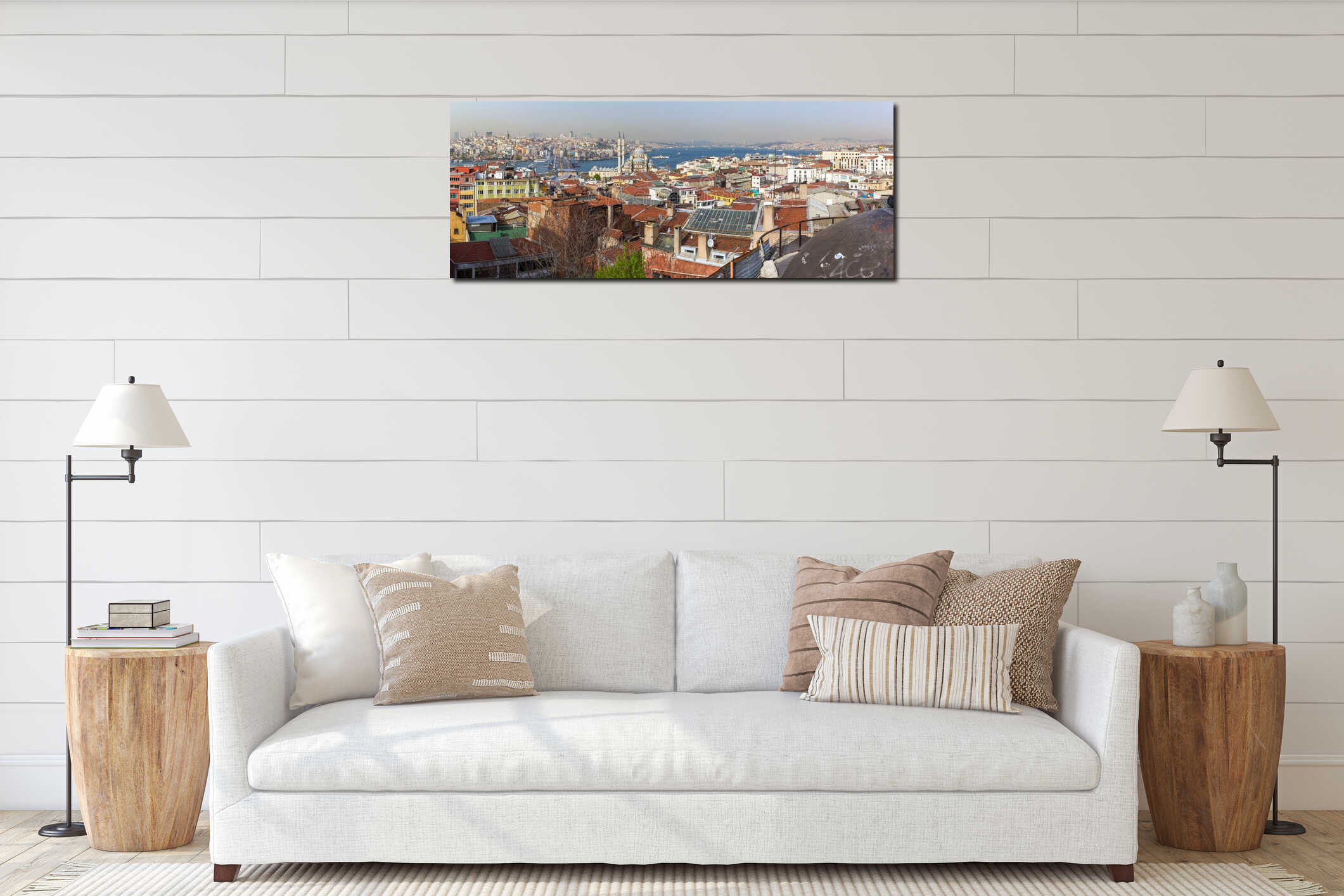 Panorama of the Bosporus and parts of Istanbul and Golden Horn B interior mockup