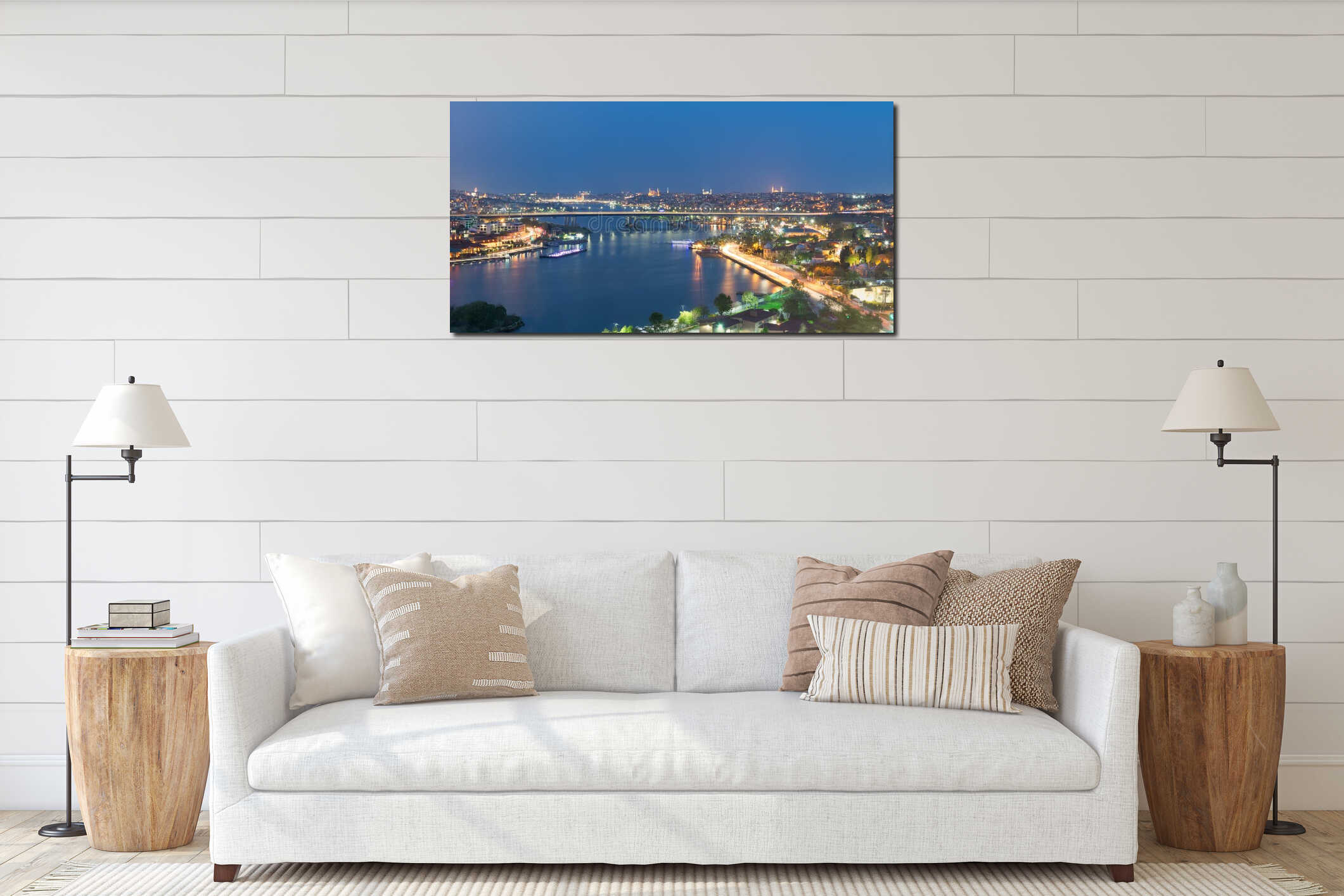 Istanbul city view from Pierre Loti Teleferik station, Eyup District, Istanbul, Turkey interior mockup