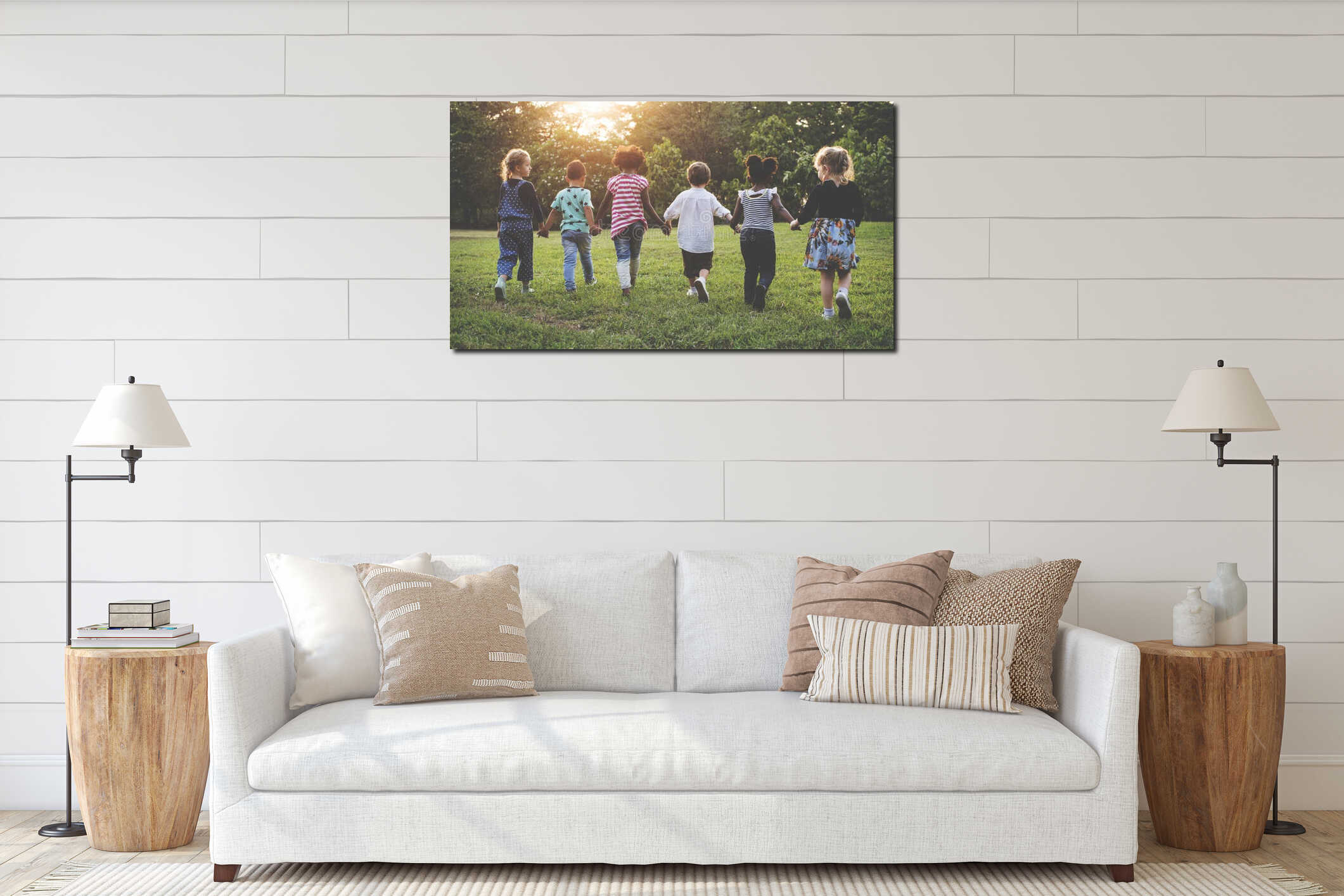 Canvas hanging interior mockup
