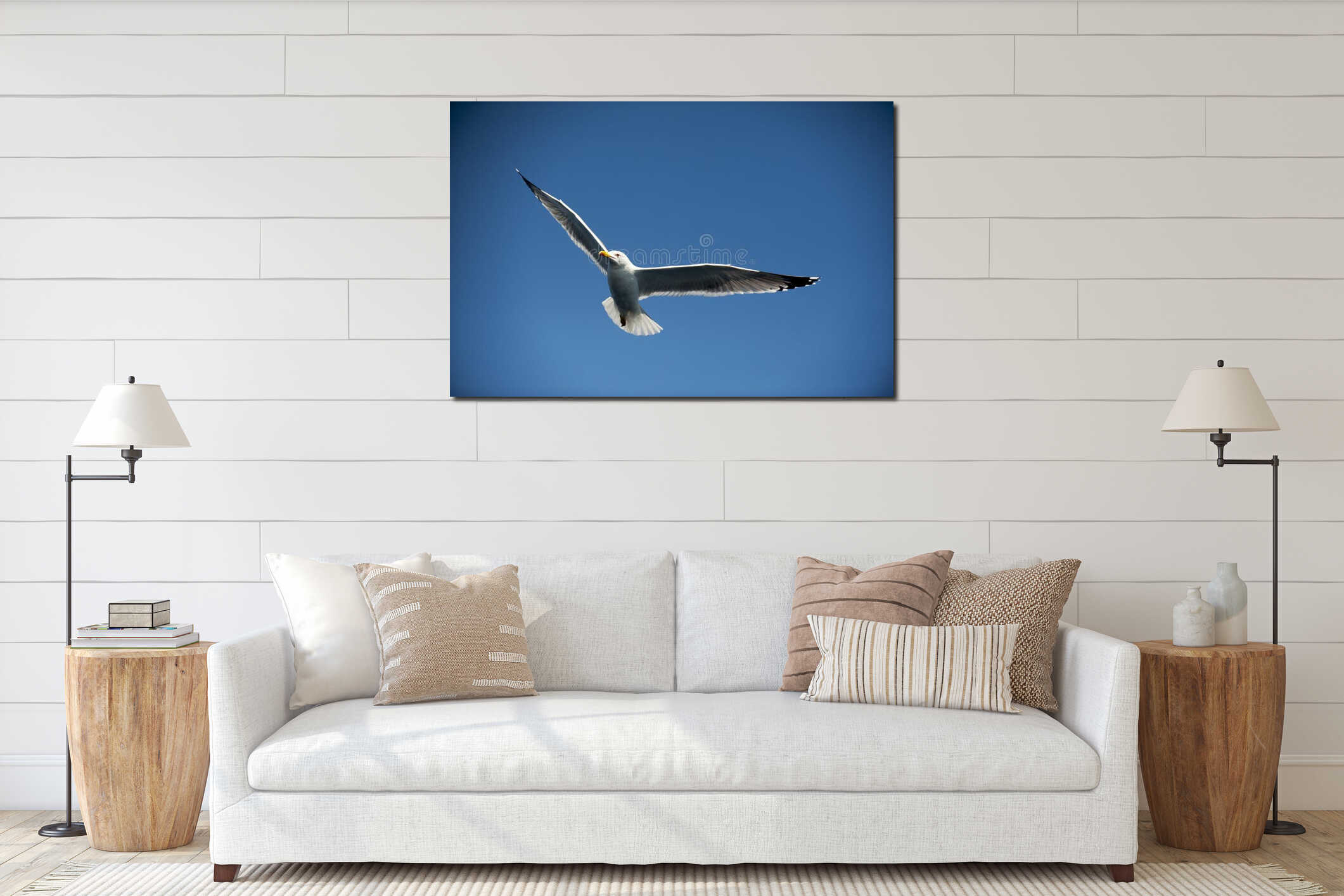 Seagull fishing interior mockup