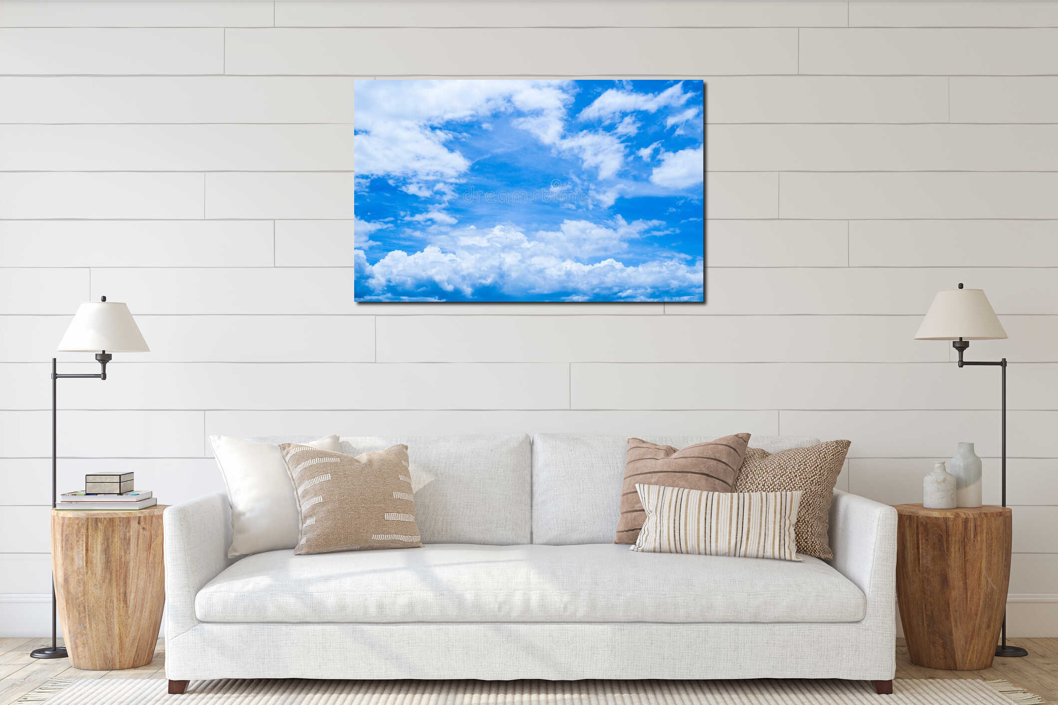 Cloudy Blue sky interior mockup
