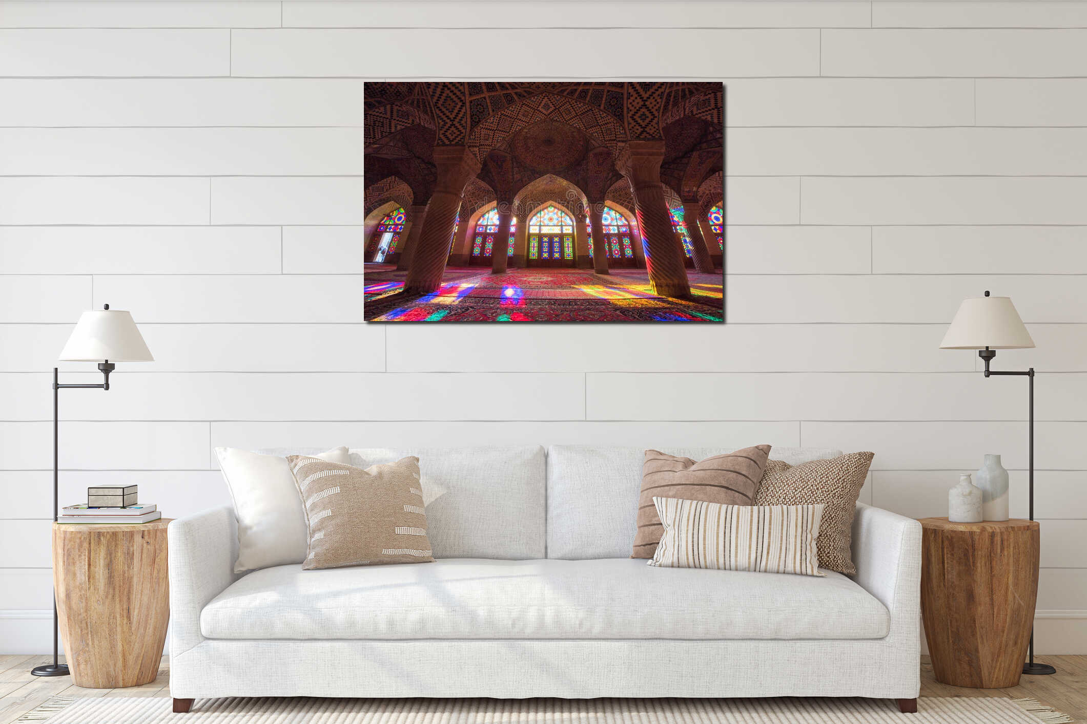 HDR of Nasir al-Mulk Mosque in Shiraz, Iran interior mockup