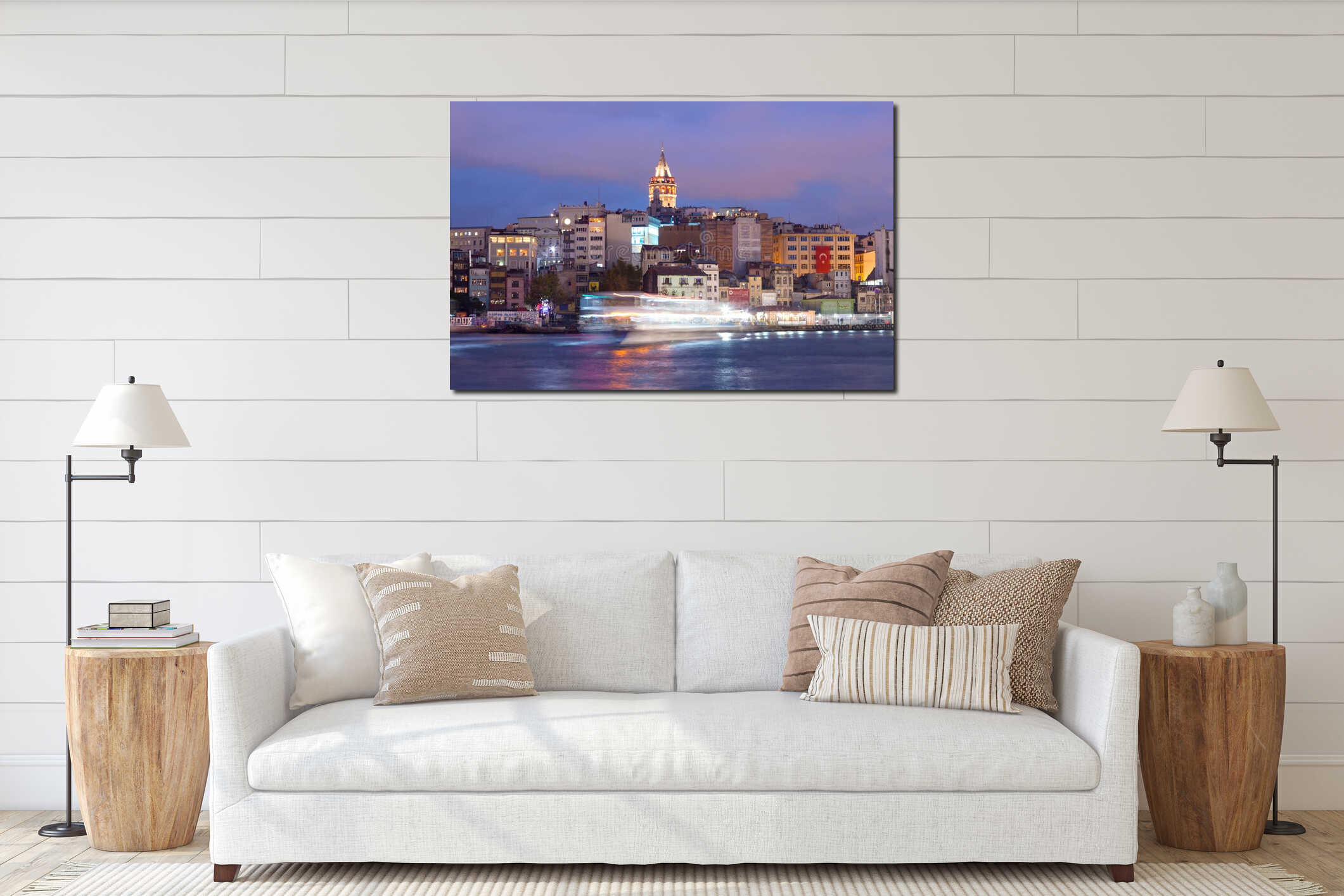 Panoramic cityscape over the Bosphorus in Istanbul, Turkey interior mockup