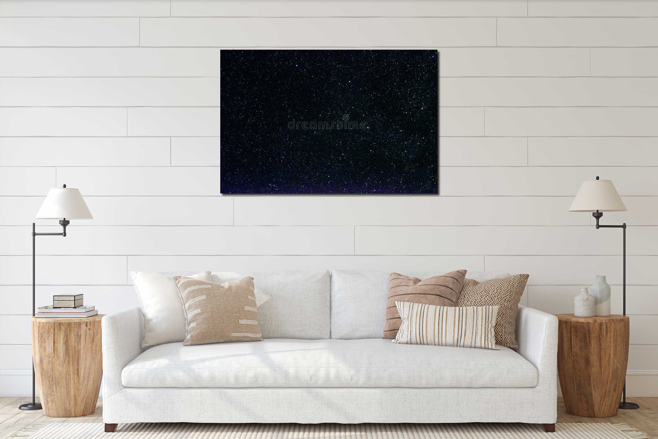 Stars and galaxy outer space sky night universe background interior mockup