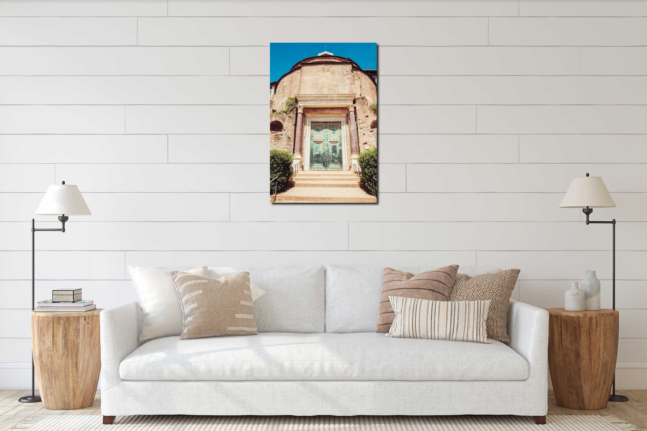 Roman Forums ancient ruins in Rome, Italy interior mockup