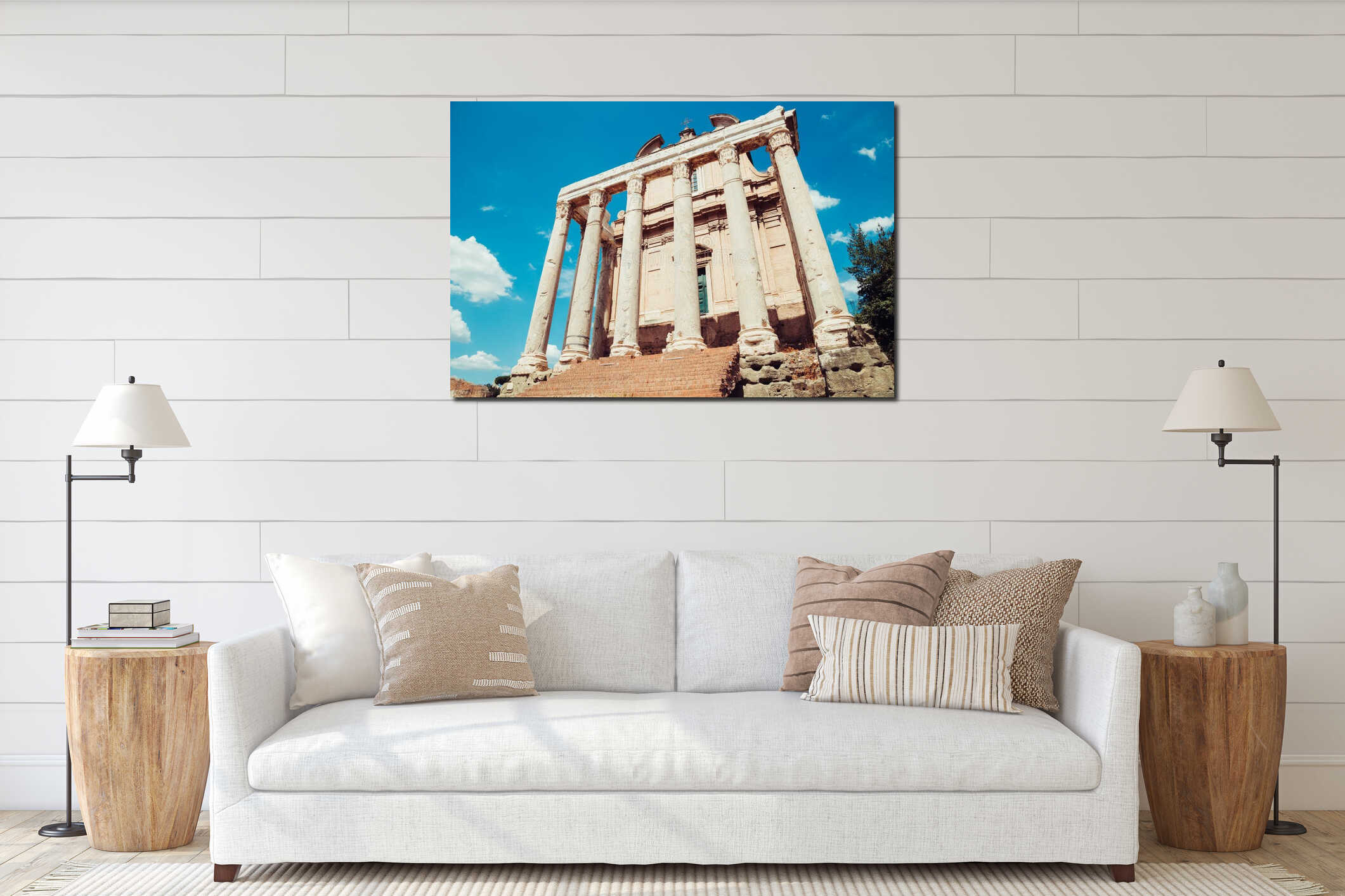 Roman Forums ancient ruins in Rome, Italy interior mockup