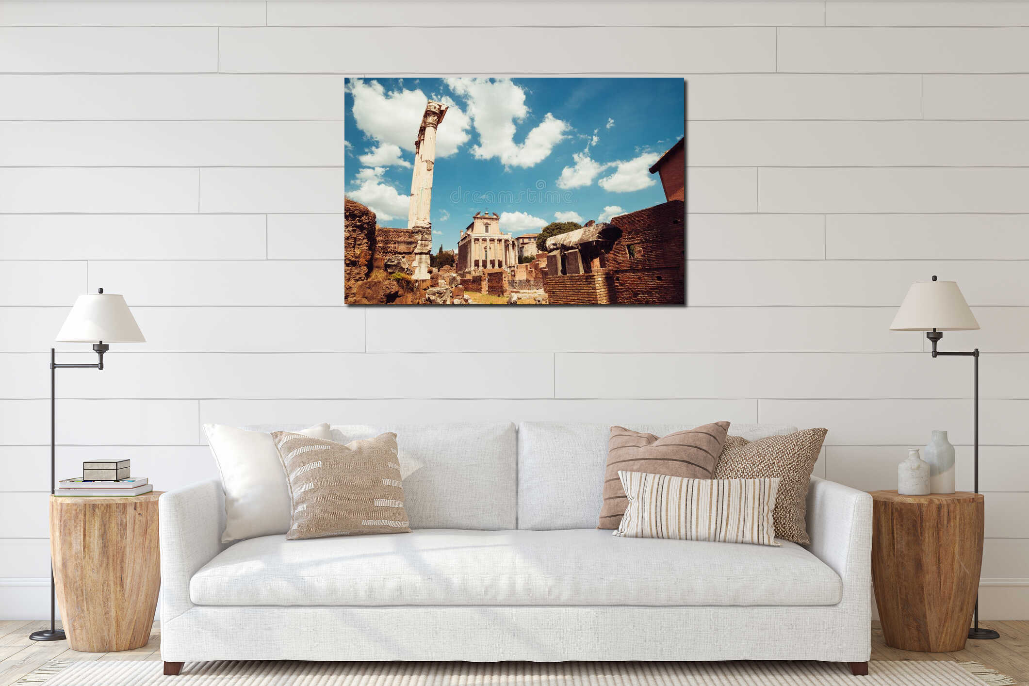 Roman Forums ancient ruins in Rome, Italy interior mockup