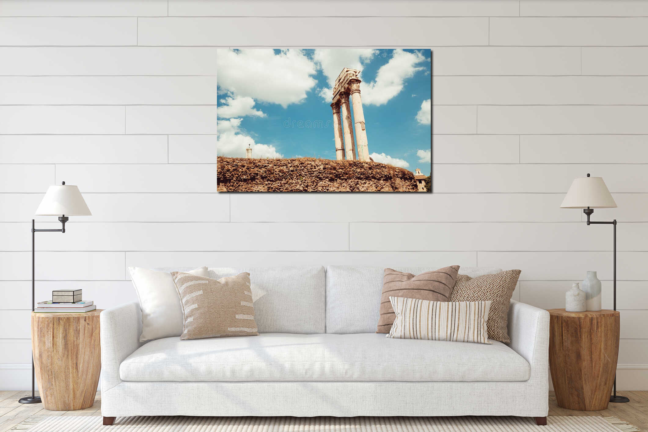 Roman Forums ancient ruins in Rome, Italy interior mockup